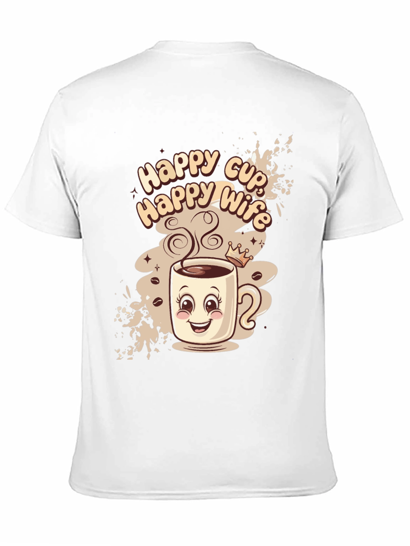 Black Happy Cup Happy Wife Black Graphic Tee view 11