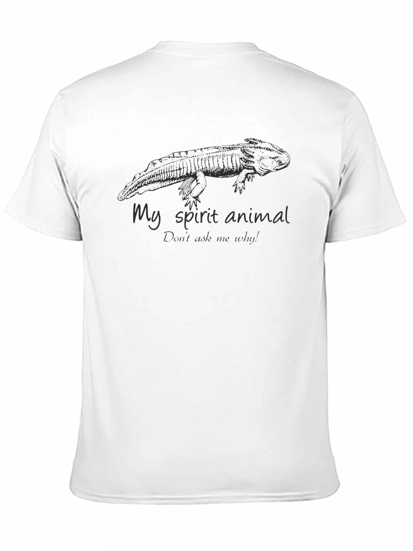 Black Axolotl Spirit Animal Graphic T-Shirt - Soft Cotton Tee view 11
