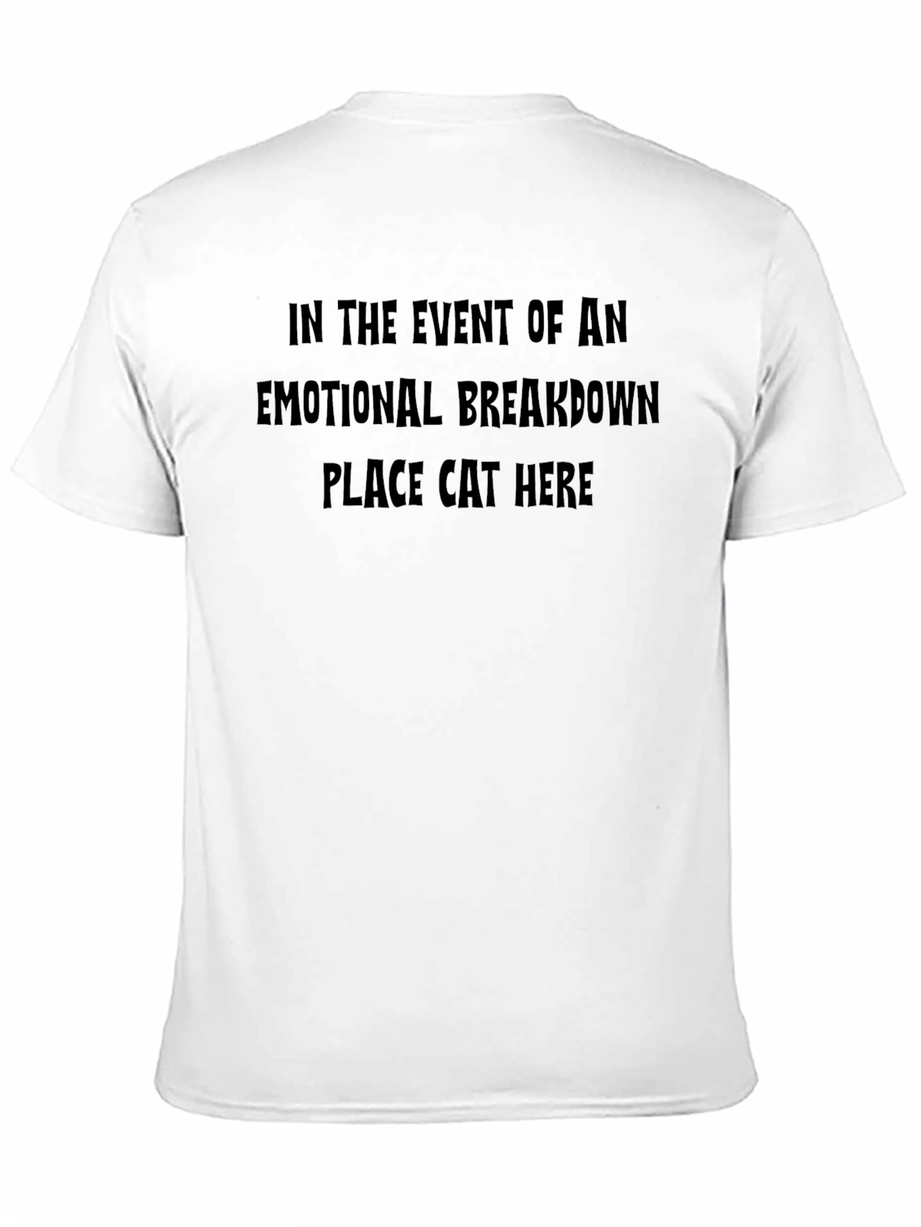 Black Emotional Breakdown Cat T-Shirt - Soft Cotton Comfort view 11
