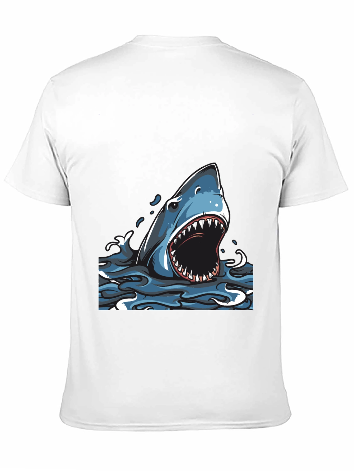 Black Shark Graphic Print Crew Neck T-Shirt view 11