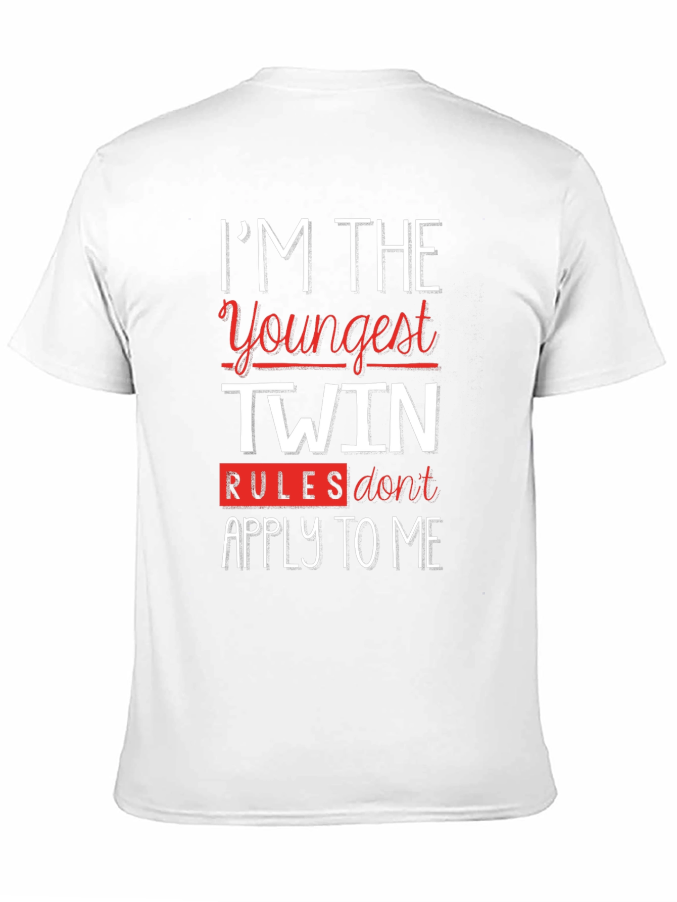 Black I'm The Youngest Twin Funny T-Shirt view 11