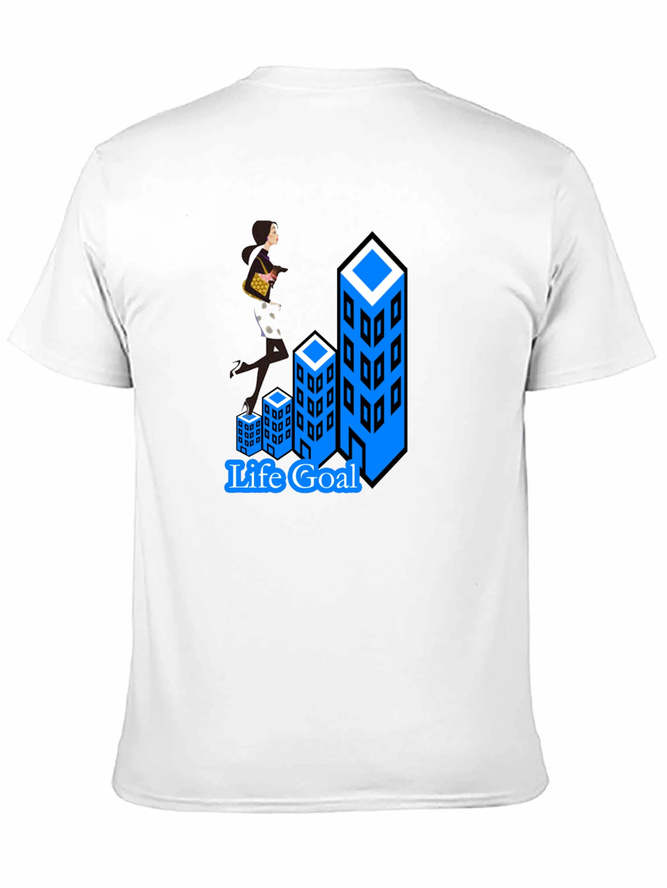 Black Life Goal T-Shirt: Career Woman Climbing Buildings view 11