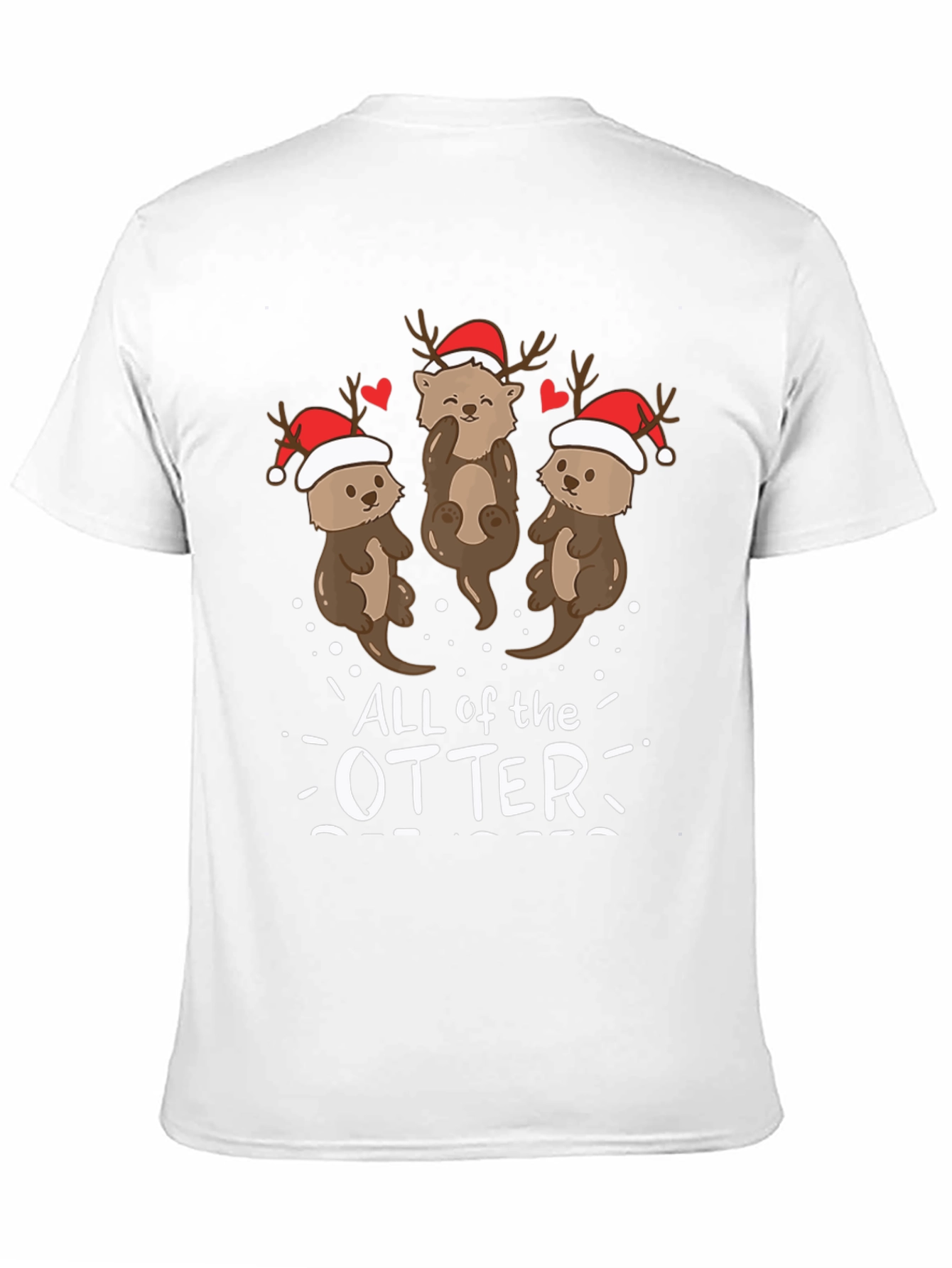 Black Festive Otter Holiday T-Shirt view 11