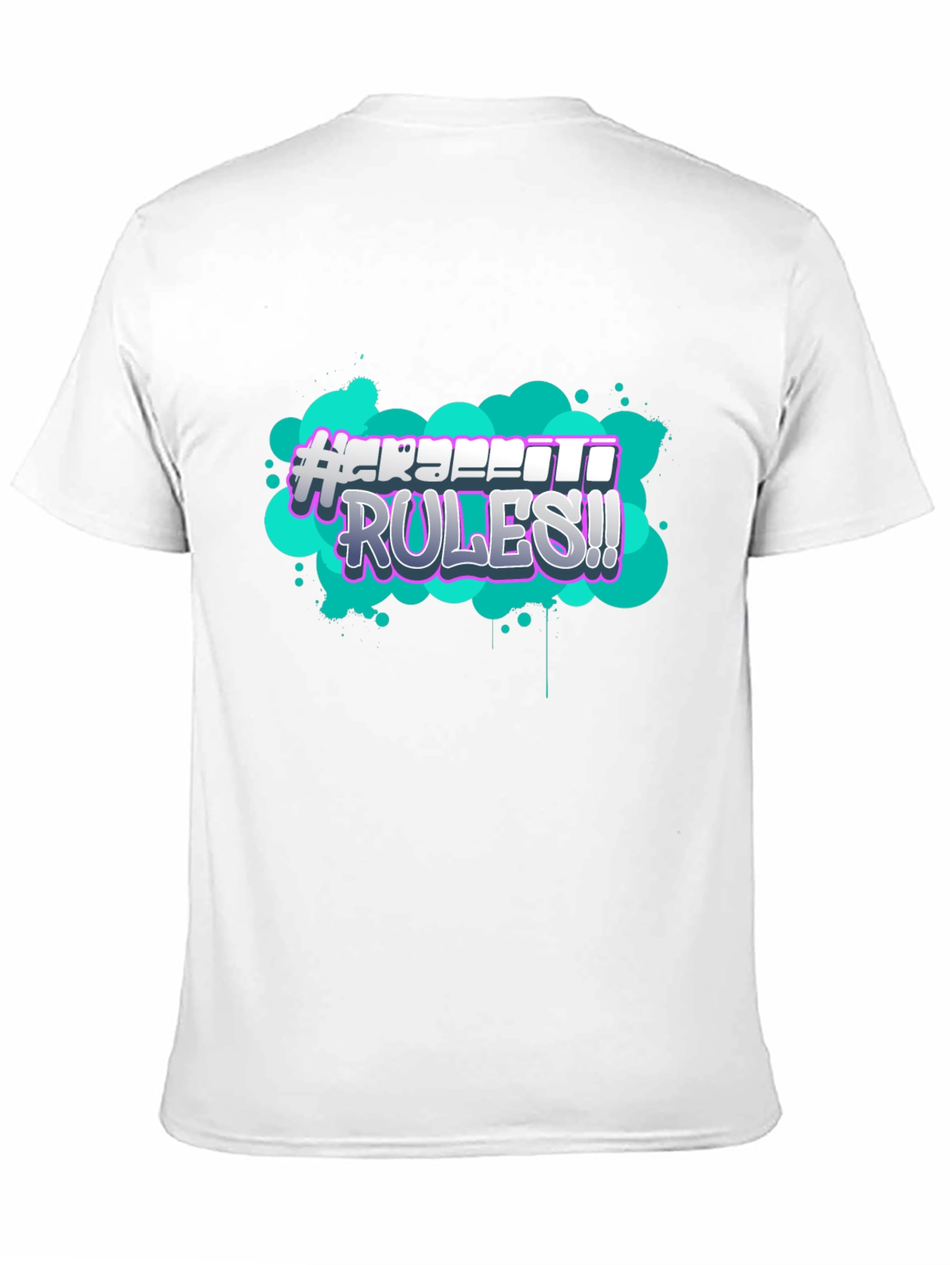 Black Graffiti Rules Graphic T-Shirt view 11