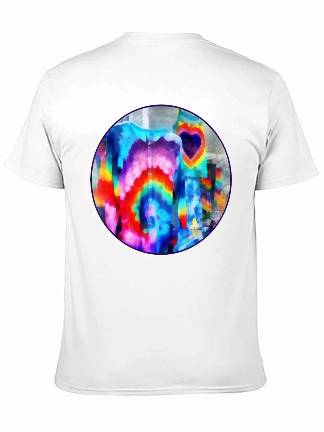 Black Vibrant Tie-Dye Graphic Tee - Bold Black Cotton T-Shirt view 11