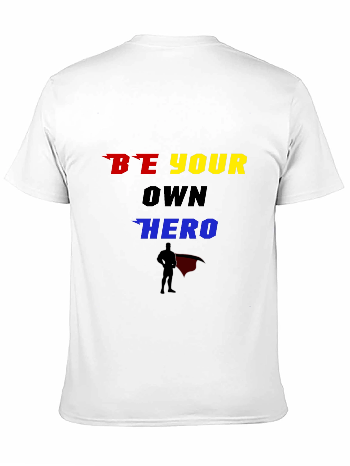 Black Be Your Own Hero Graphic T-Shirt view 11