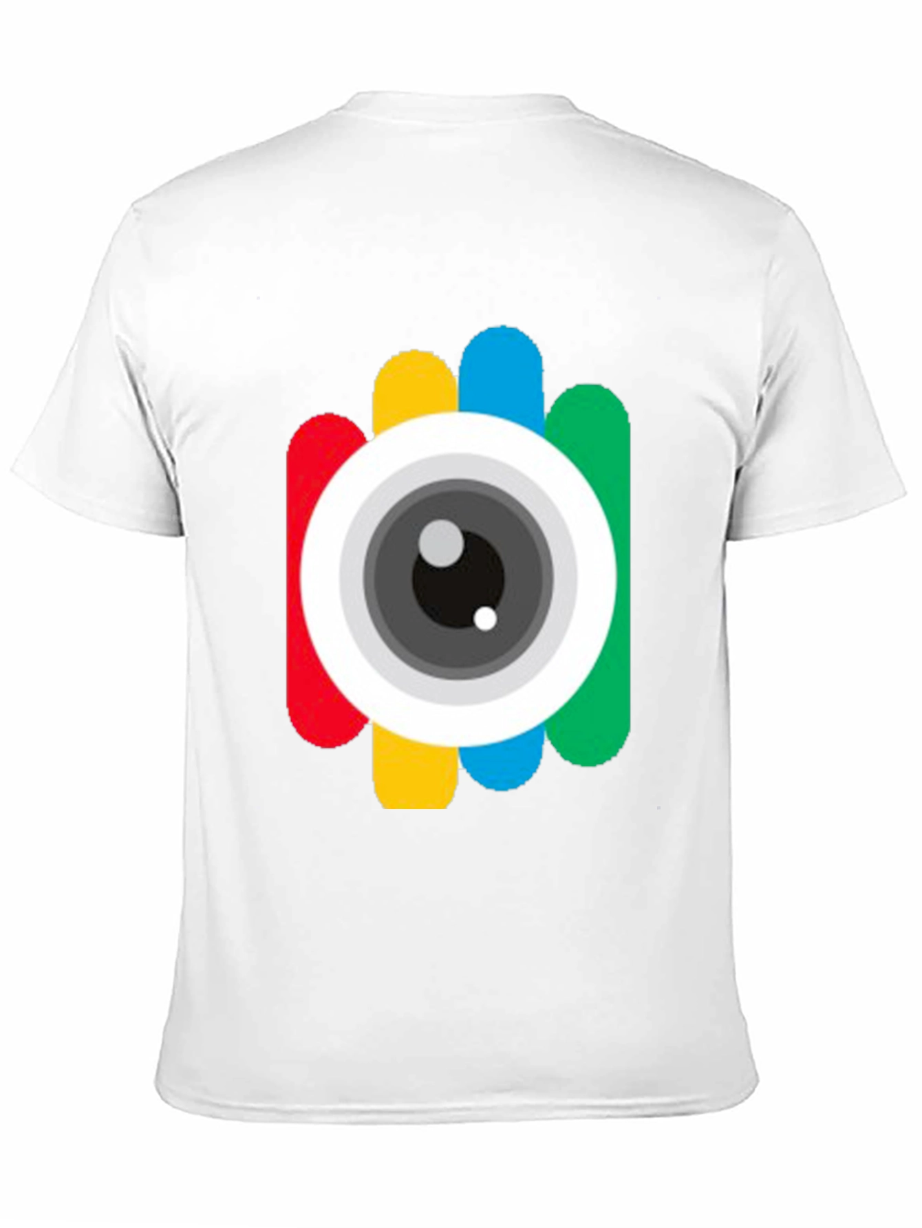 Black Colorful Camera Eye Graphic Black T-Shirt view 11