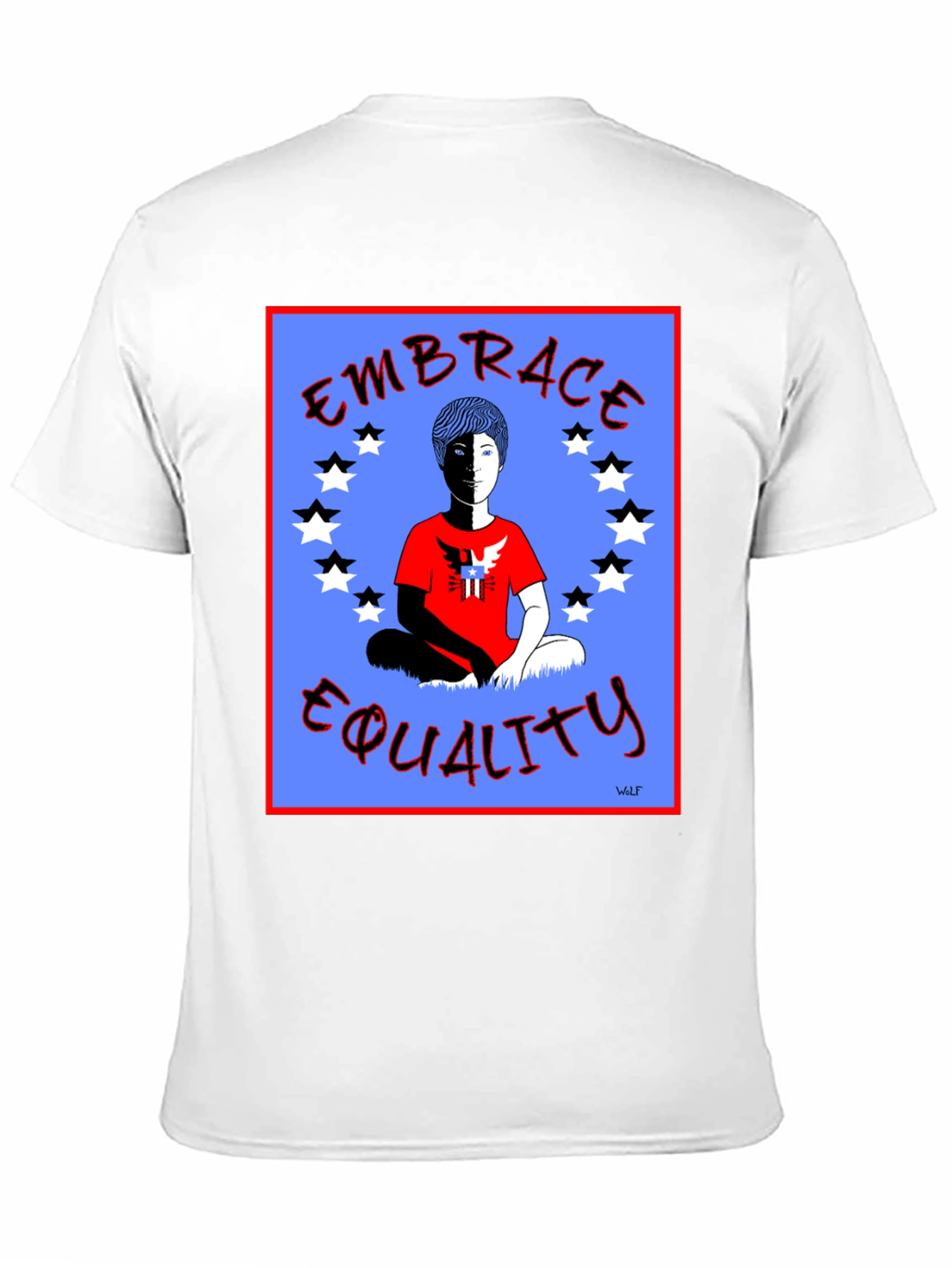 Black Embrace Equality Graphic Print Black T-Shirt view 11