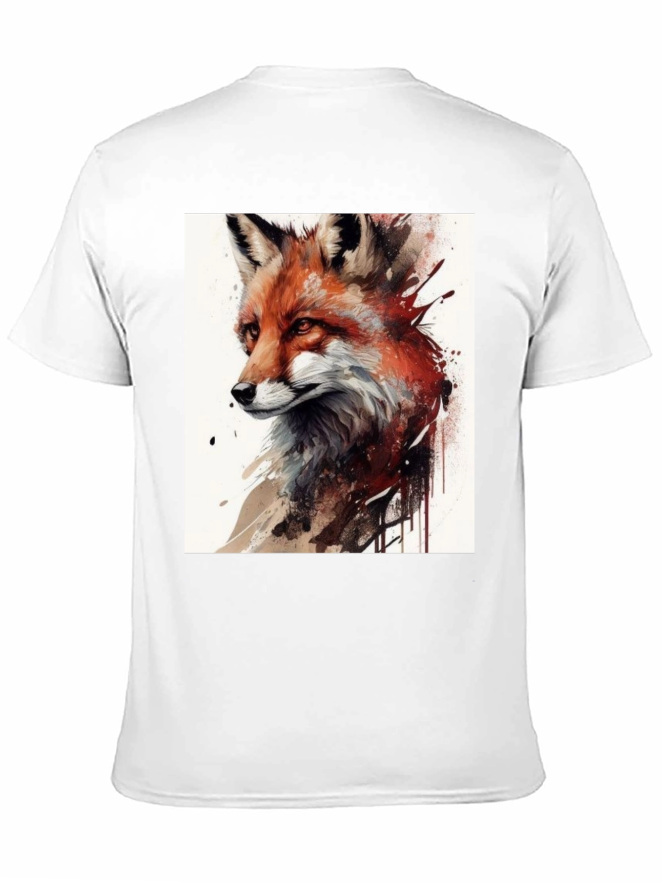 Black Fox Art Graphic Tee - Unisex Black T-Shirt view 11
