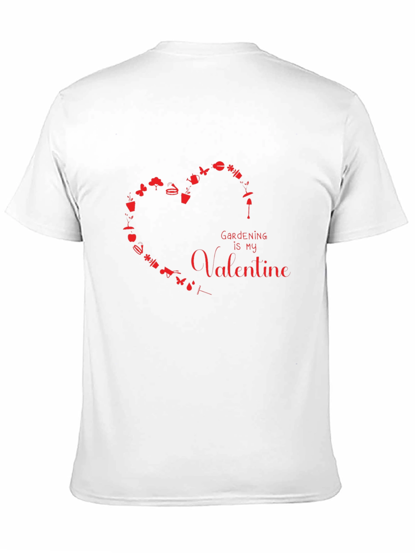 Black Gardening is My Valentine Graphic T-Shirt view 11