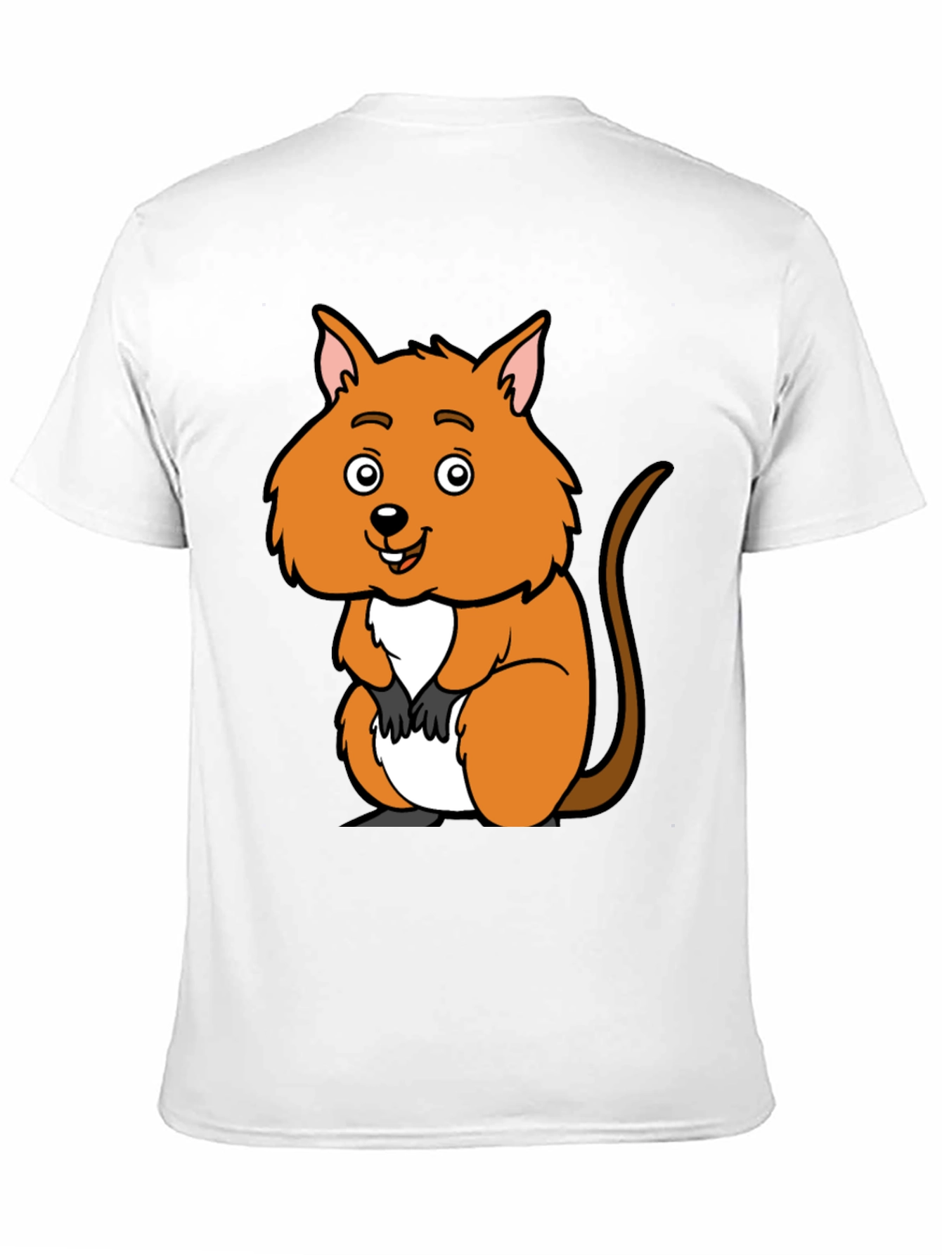 Black Cute Quokka Cartoon Black T-Shirt view 11