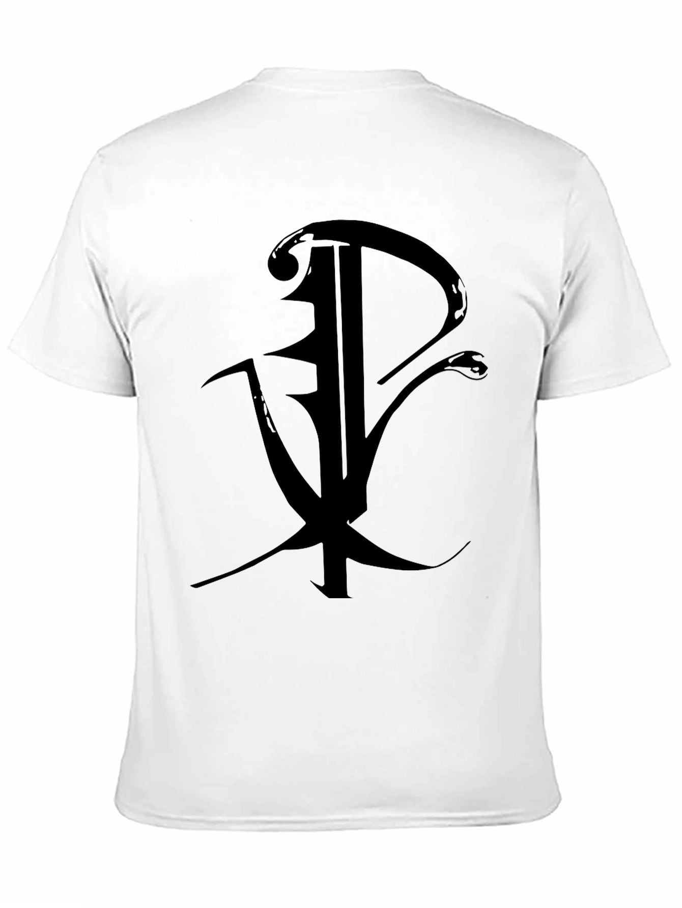 Black Black Graphic Tee with Abstract Symbol view 11