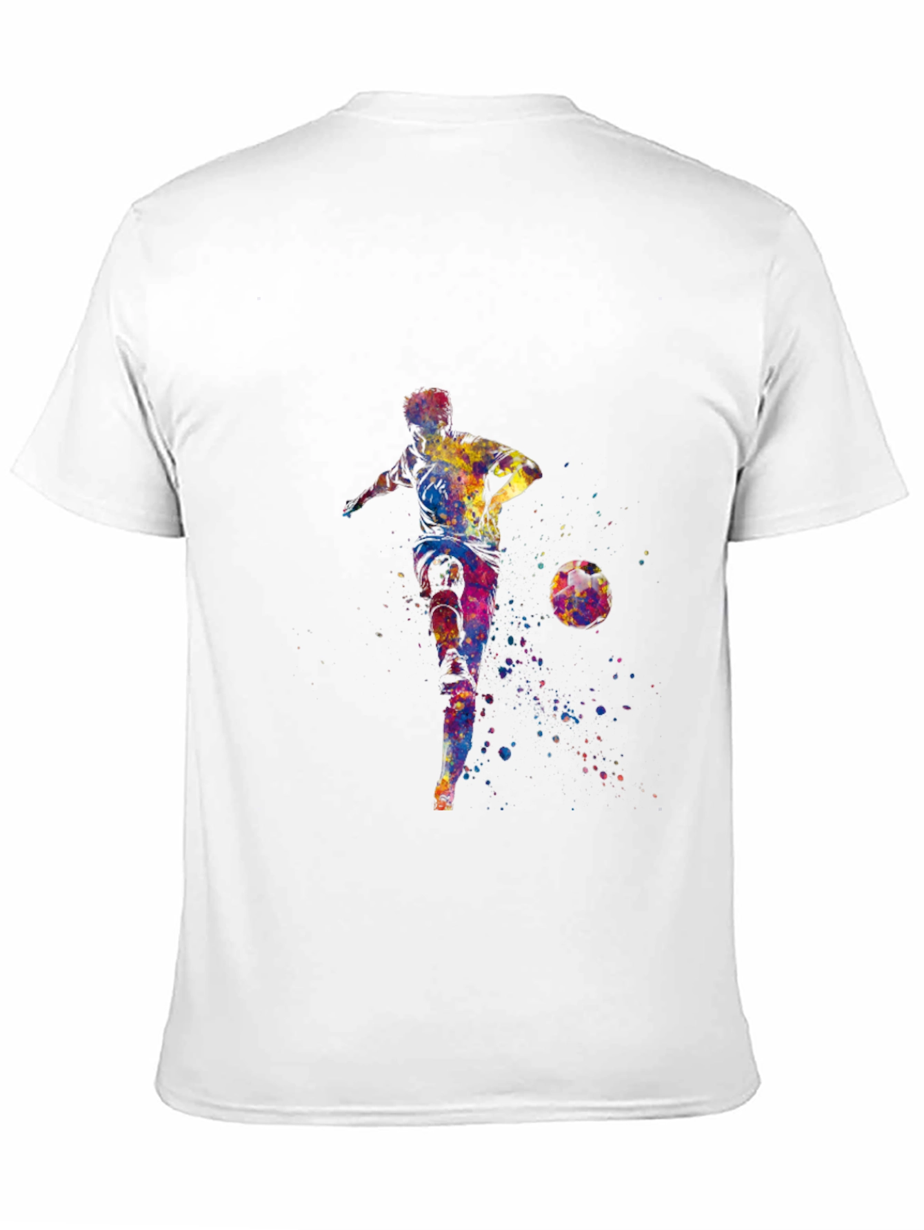 Black Colorful Soccer Player T-Shirt view 11