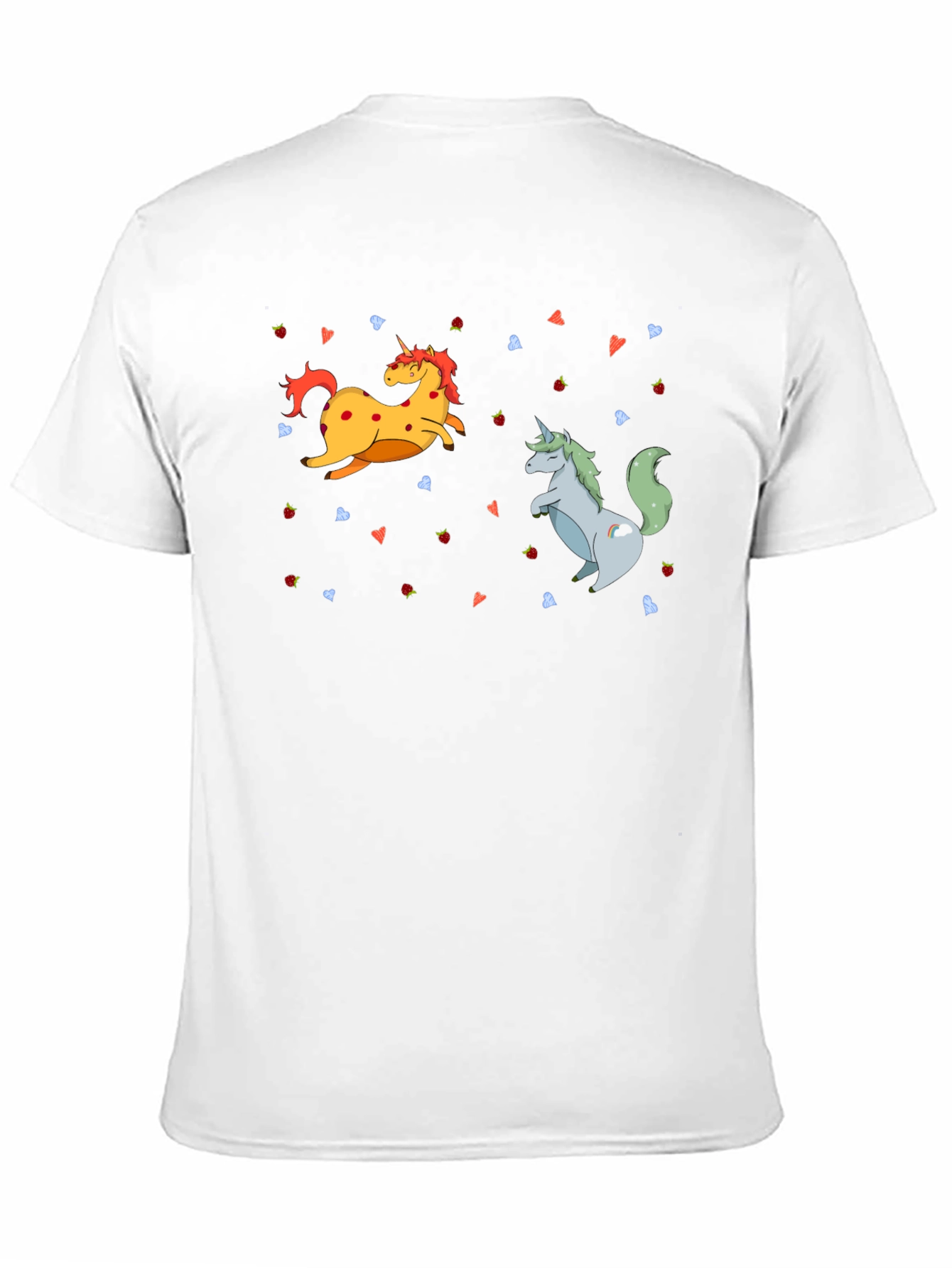 Black Unicorns & Strawberries Graphic T-Shirt - Black view 11