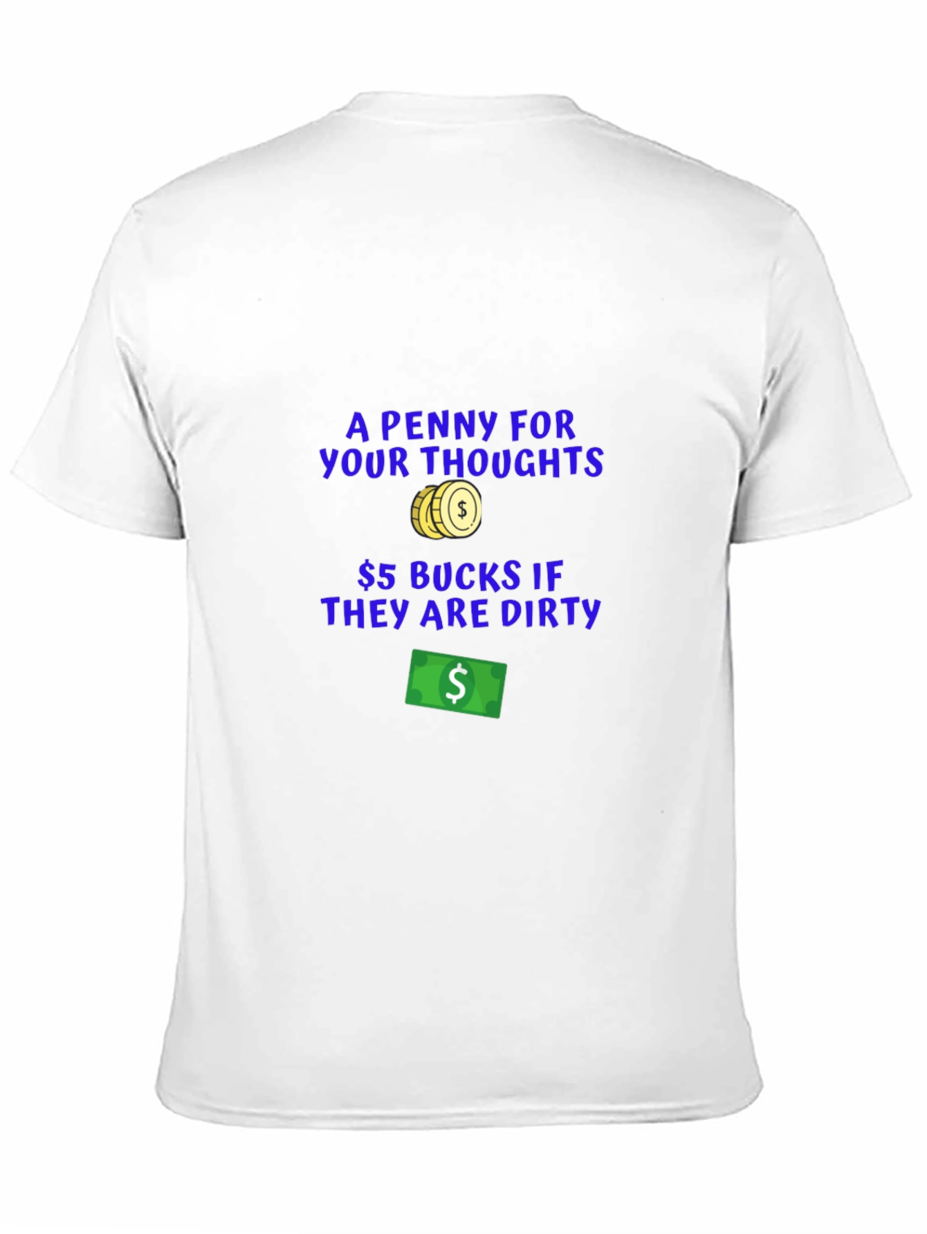 Black Funny "Dirty Thoughts" Graphic T-Shirt view 11