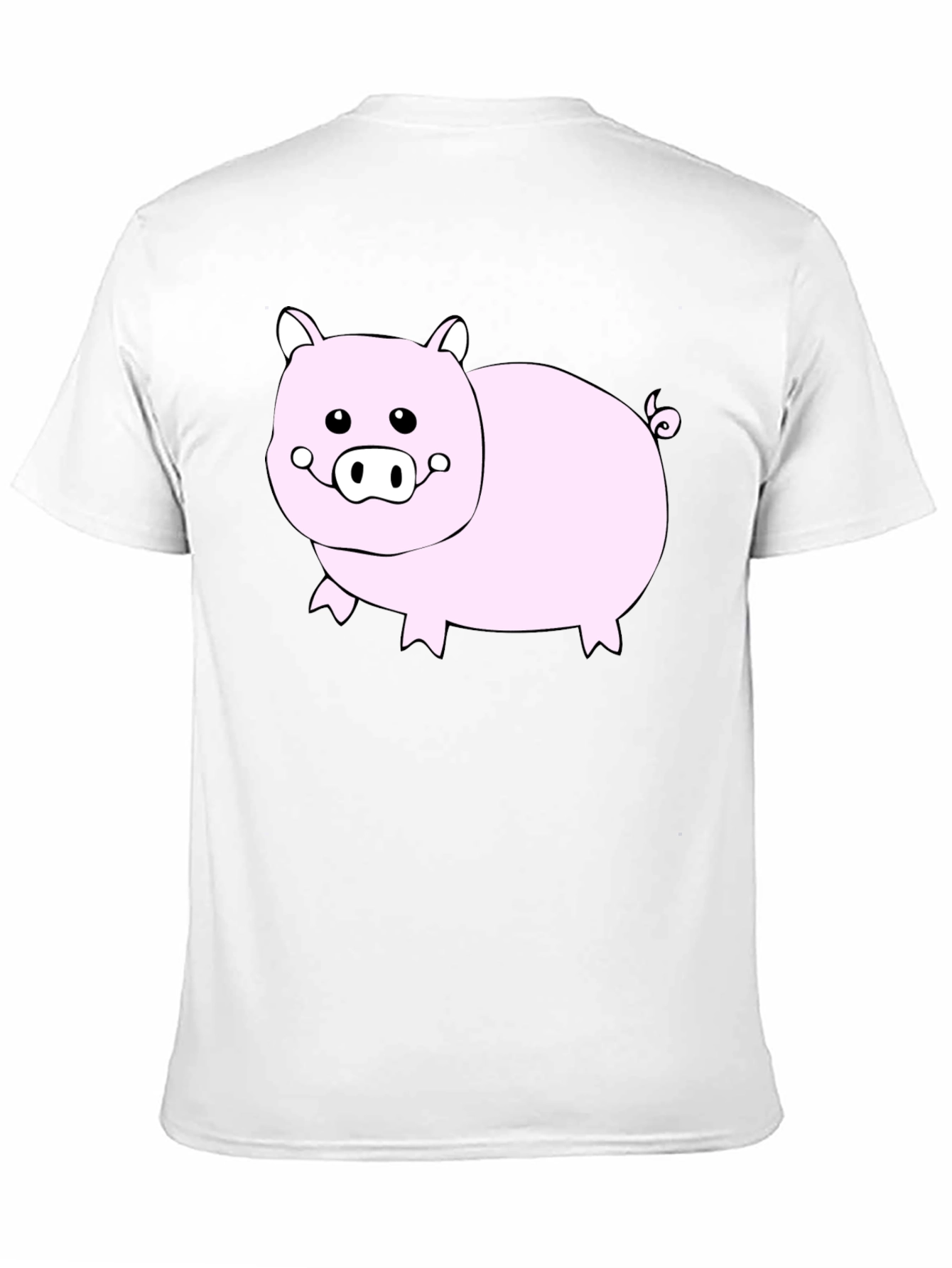 Black Cute Pig Graphic Black T-Shirt - Unisex view 11