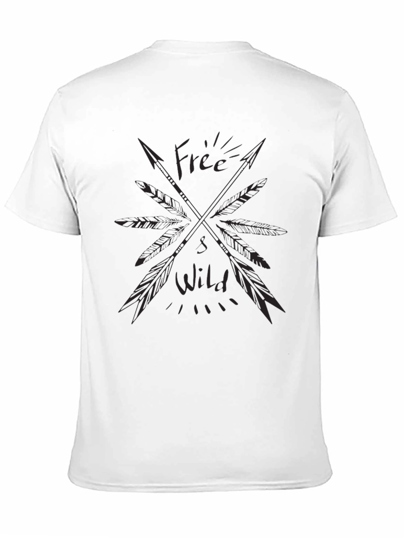 Black Free Wild Arrows Graphic T-Shirt - Casual Black Tee view 11