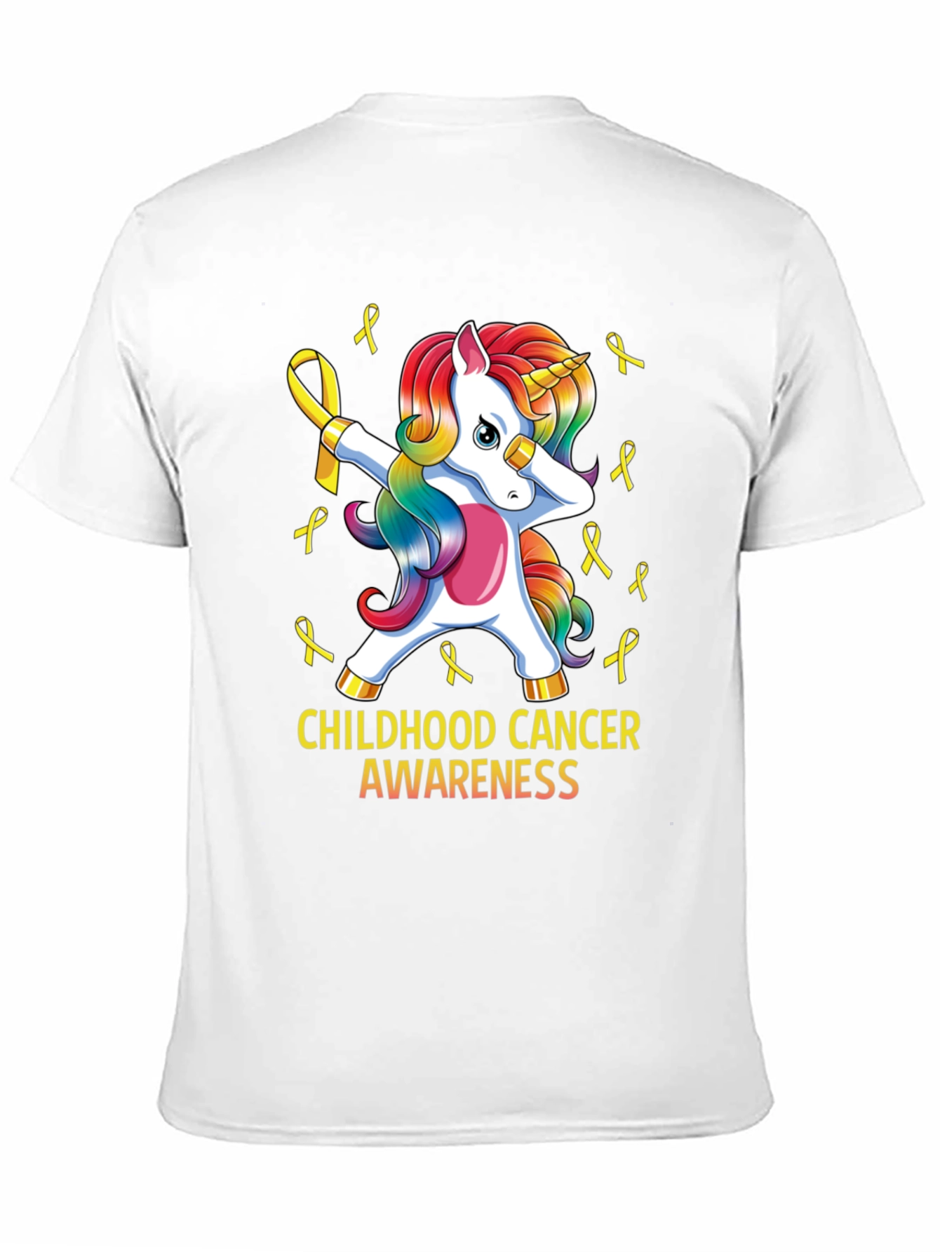 Childhood Cancer Awareness Unicorn Ribbon T-Shirt - 11