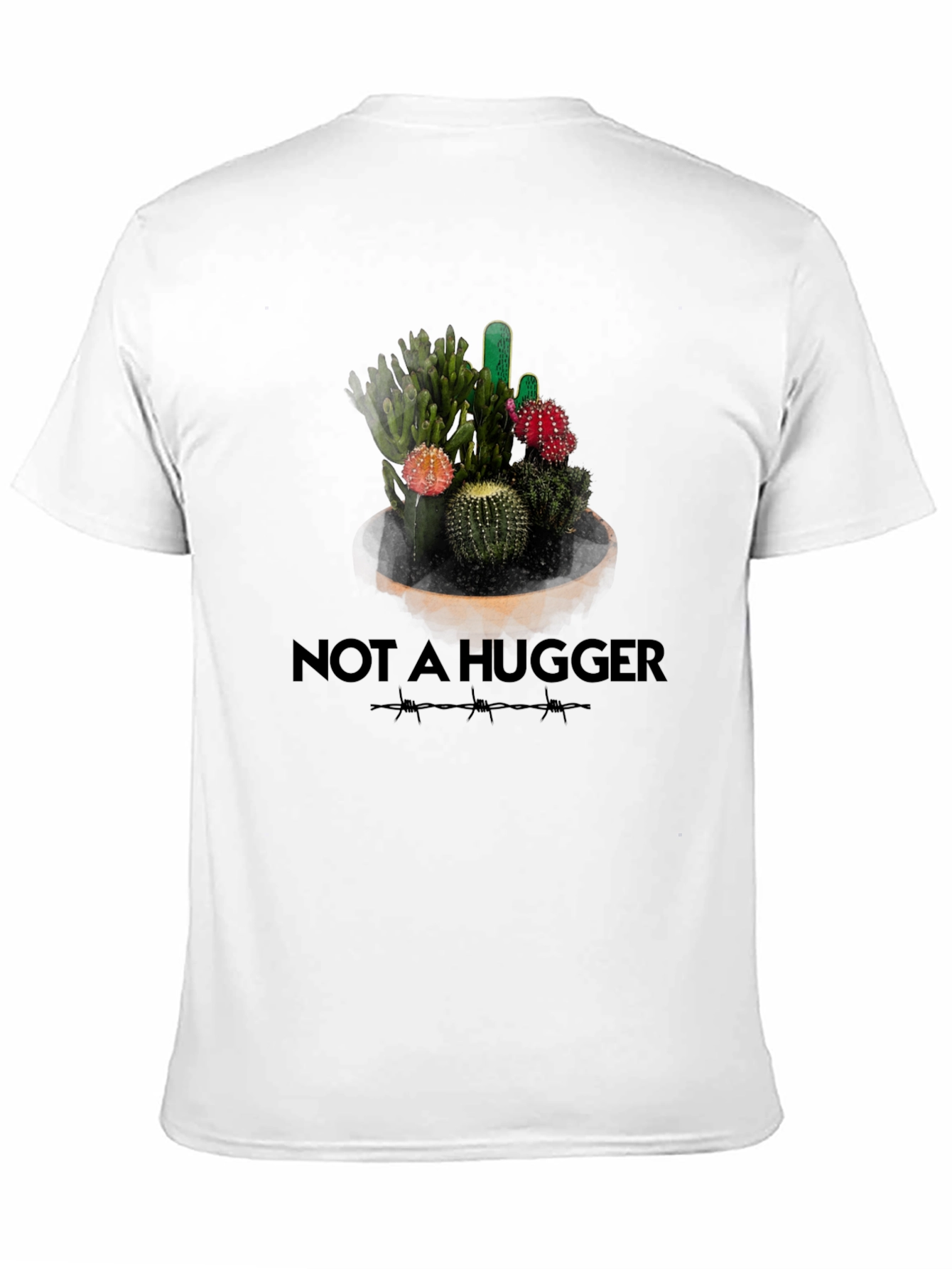 Black Not A Hugger Cactus Graphic T-Shirt view 11