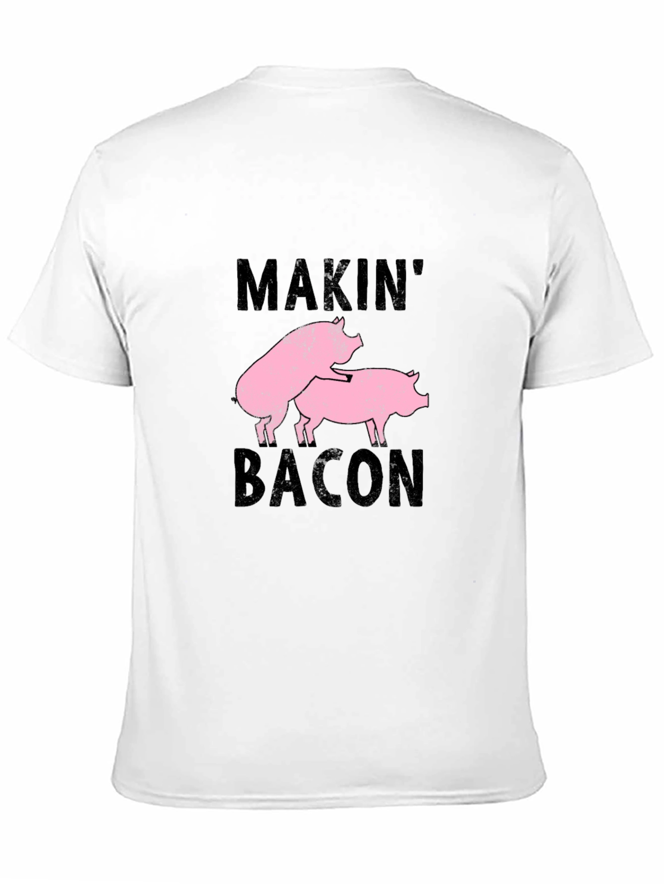 Black Makin' Bacon Graphic Tee - Black Cotton Casual T-Shirt view 11