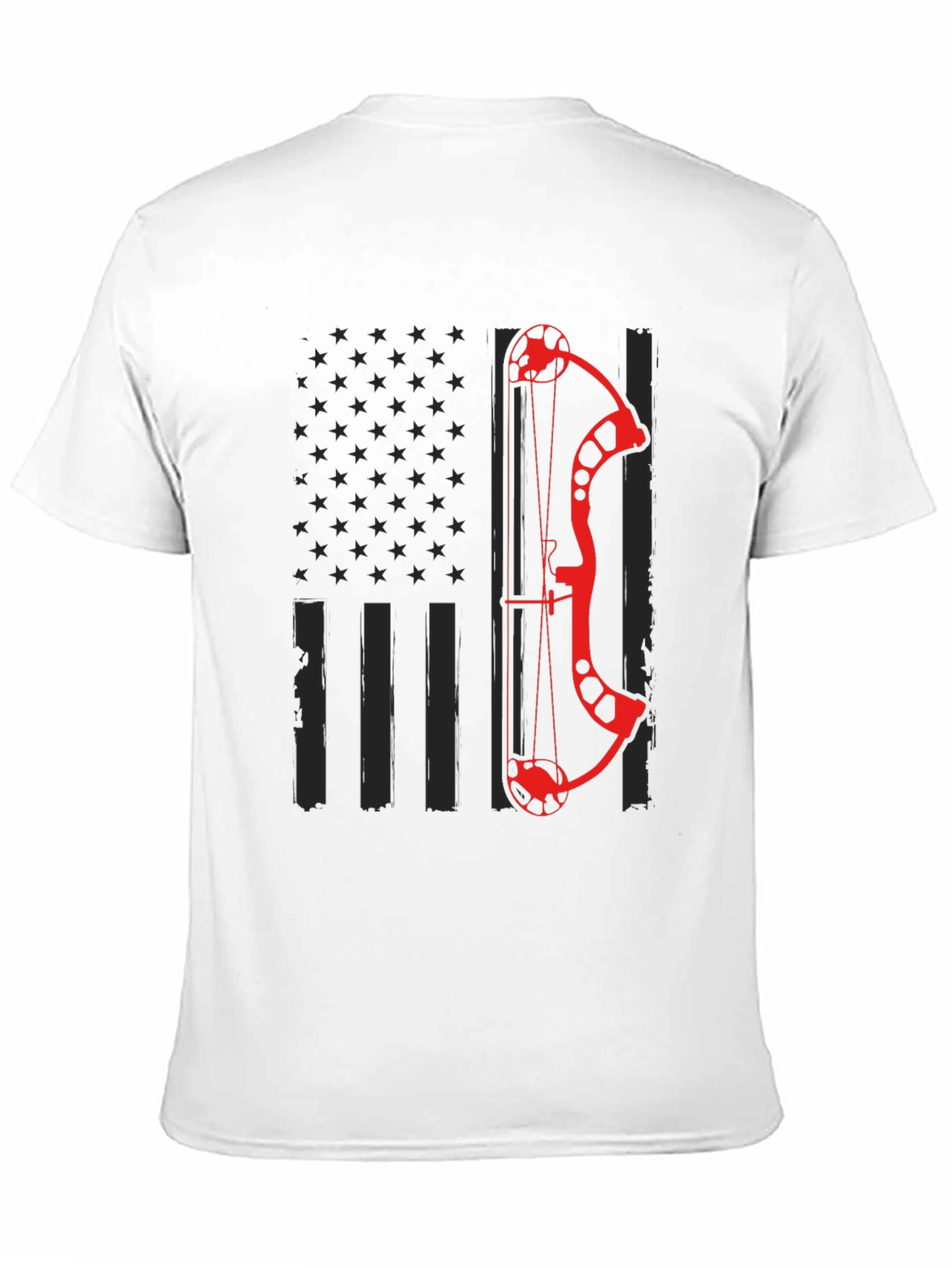 Black Archery Bow American Flag Graphic T-Shirt view 11