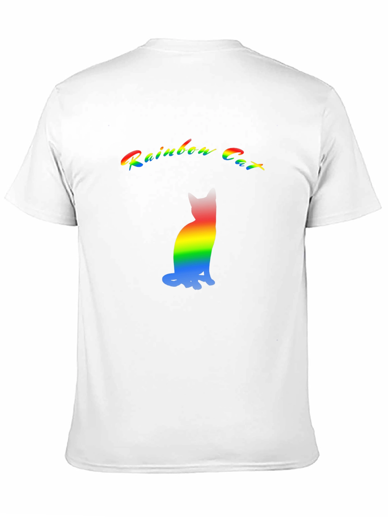 Black Rainbow Cat Graphic T-Shirt - Black Cotton Blend view 11