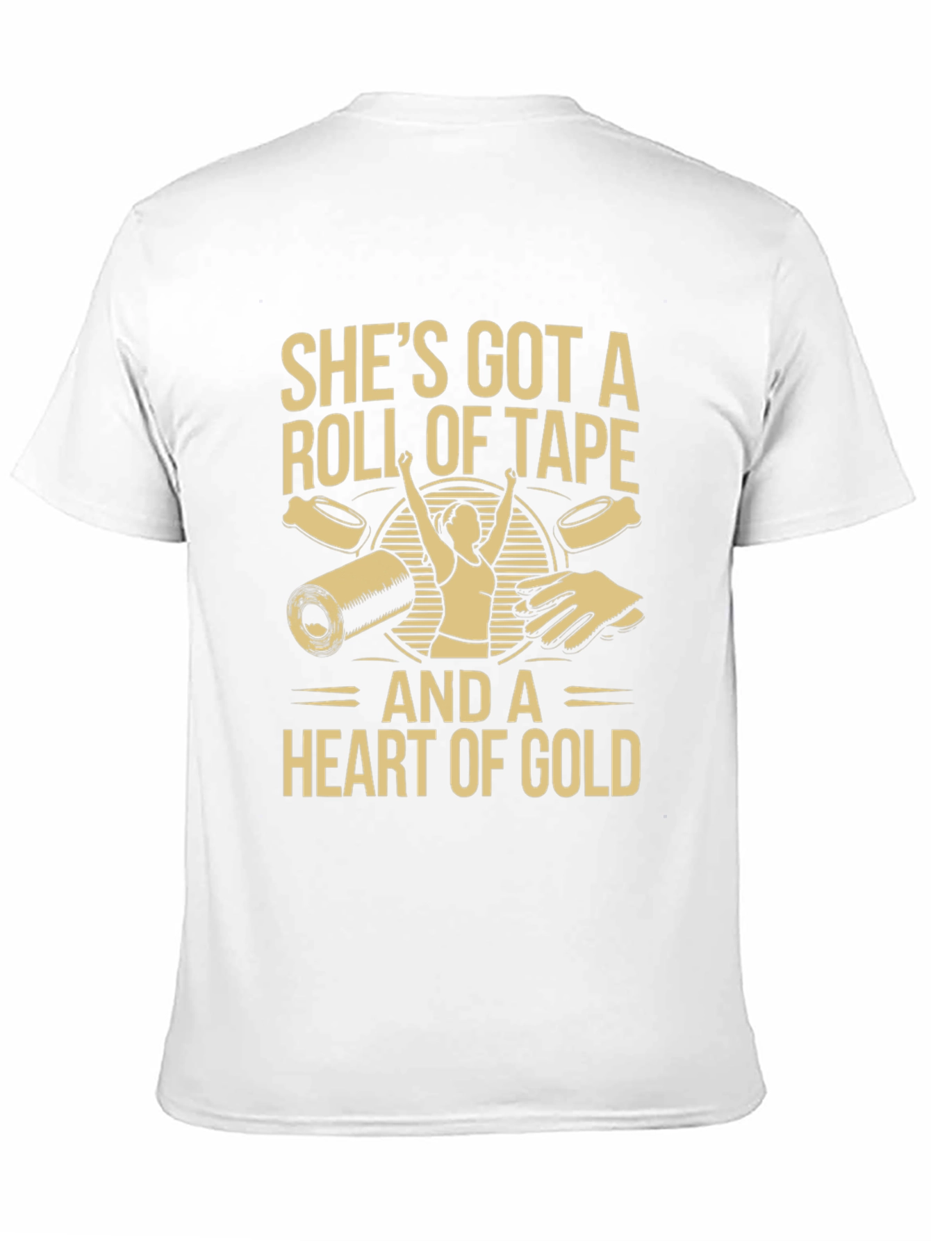 Black Roll of Tape and Heart of Gold Black T-Shirt view 11