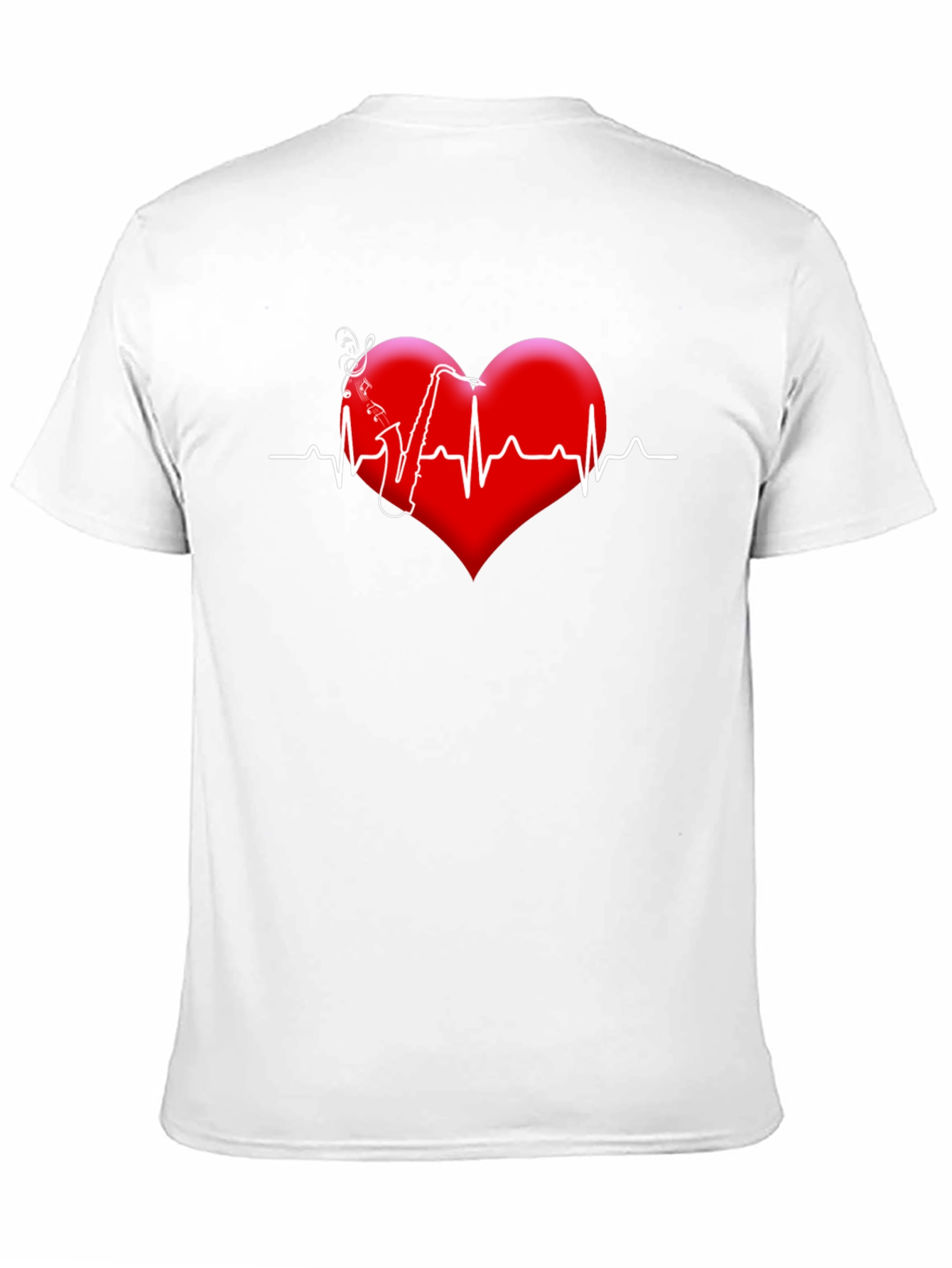 Black Saxophone Heartbeat Graphic Tee view 11