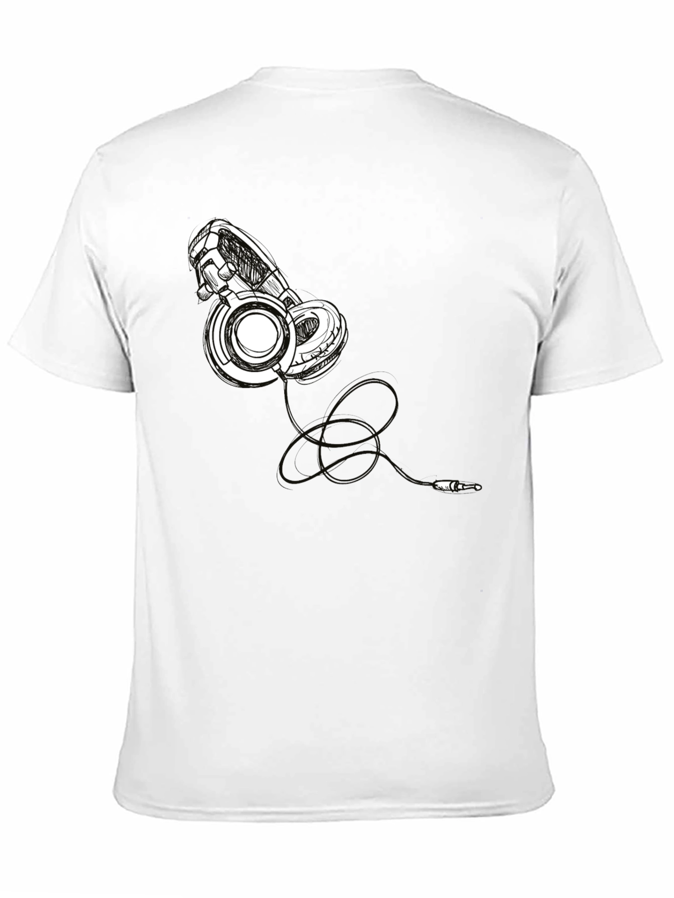 Black Headphone Graphic Tee - Stylish Black T-Shirt view 11