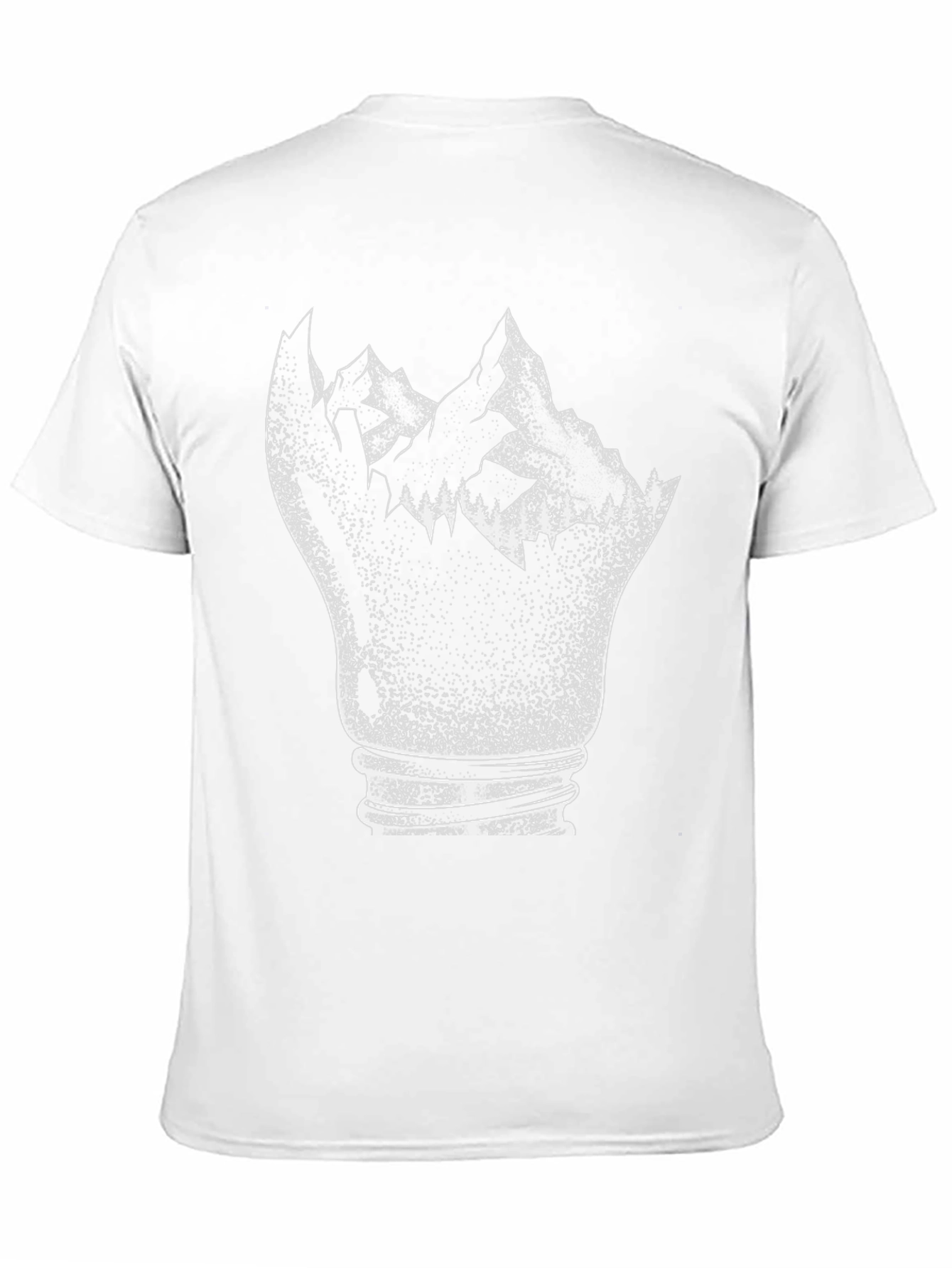 Black Mountainscape Bulb Graphic T-Shirt - Unique Design view 11