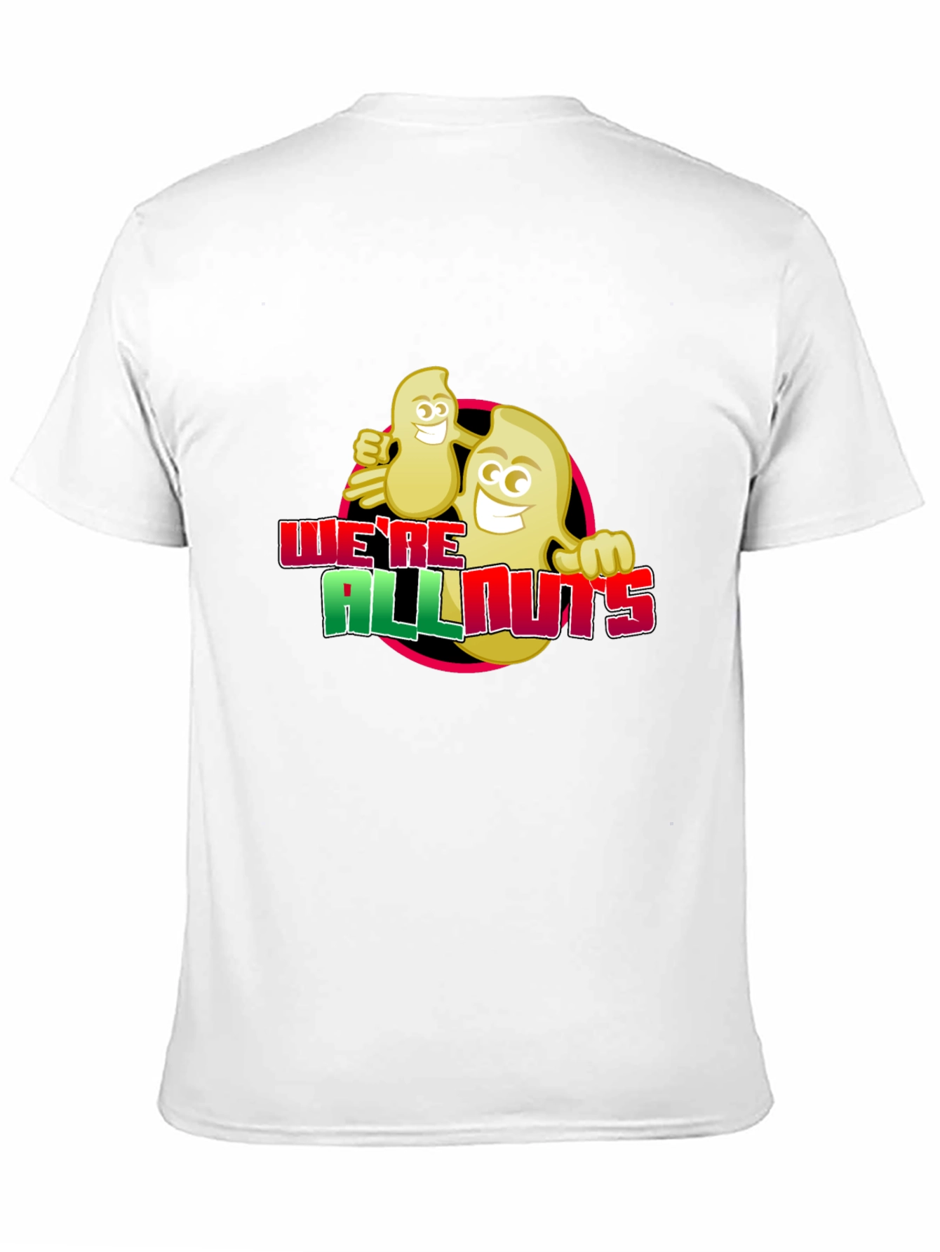 Black We're All Nuts T-Shirt - Funny Cartoon Graphic Tee view 11