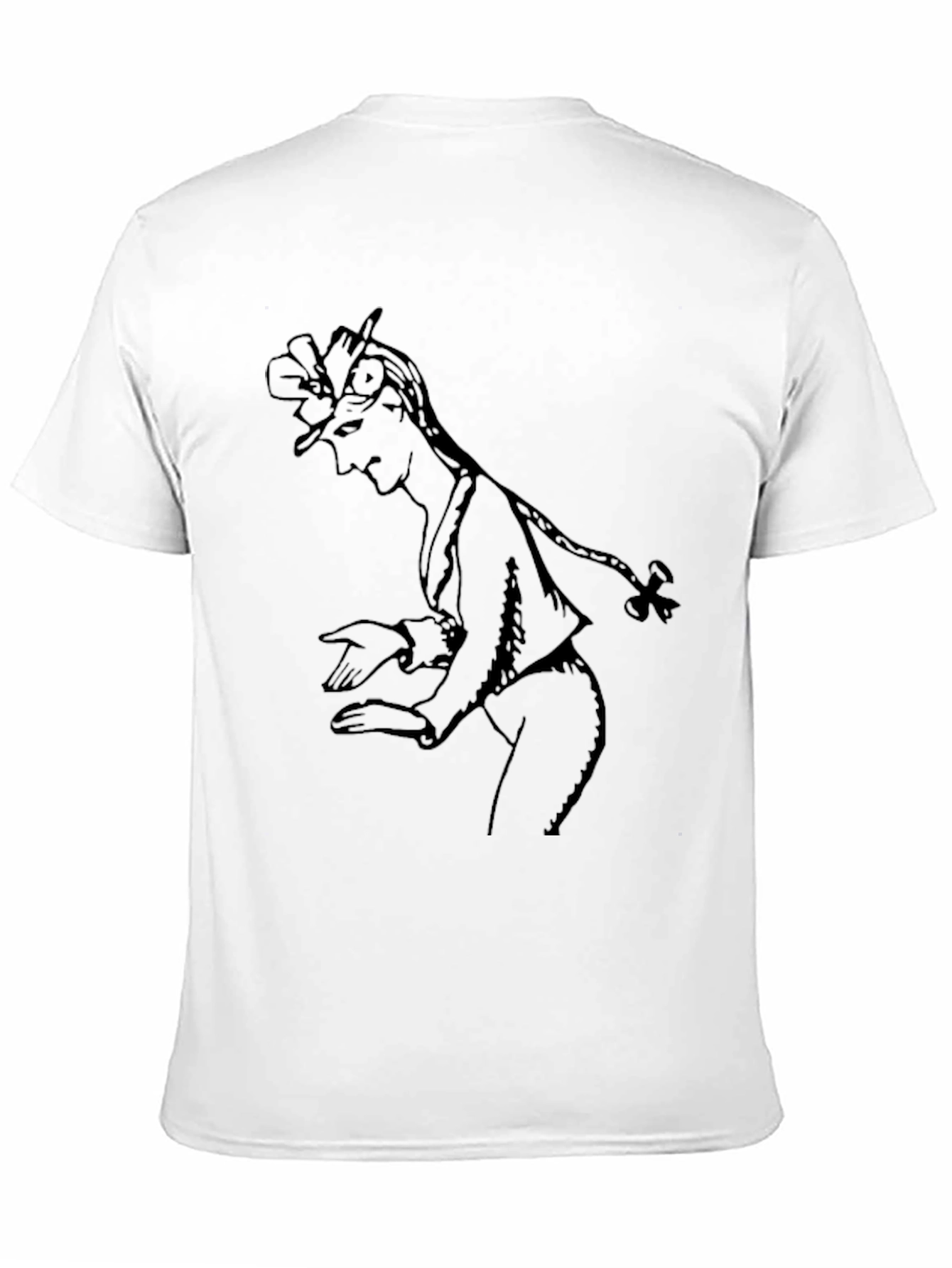 Black Elegant Black T-Shirt with Sketch Graphic view 11