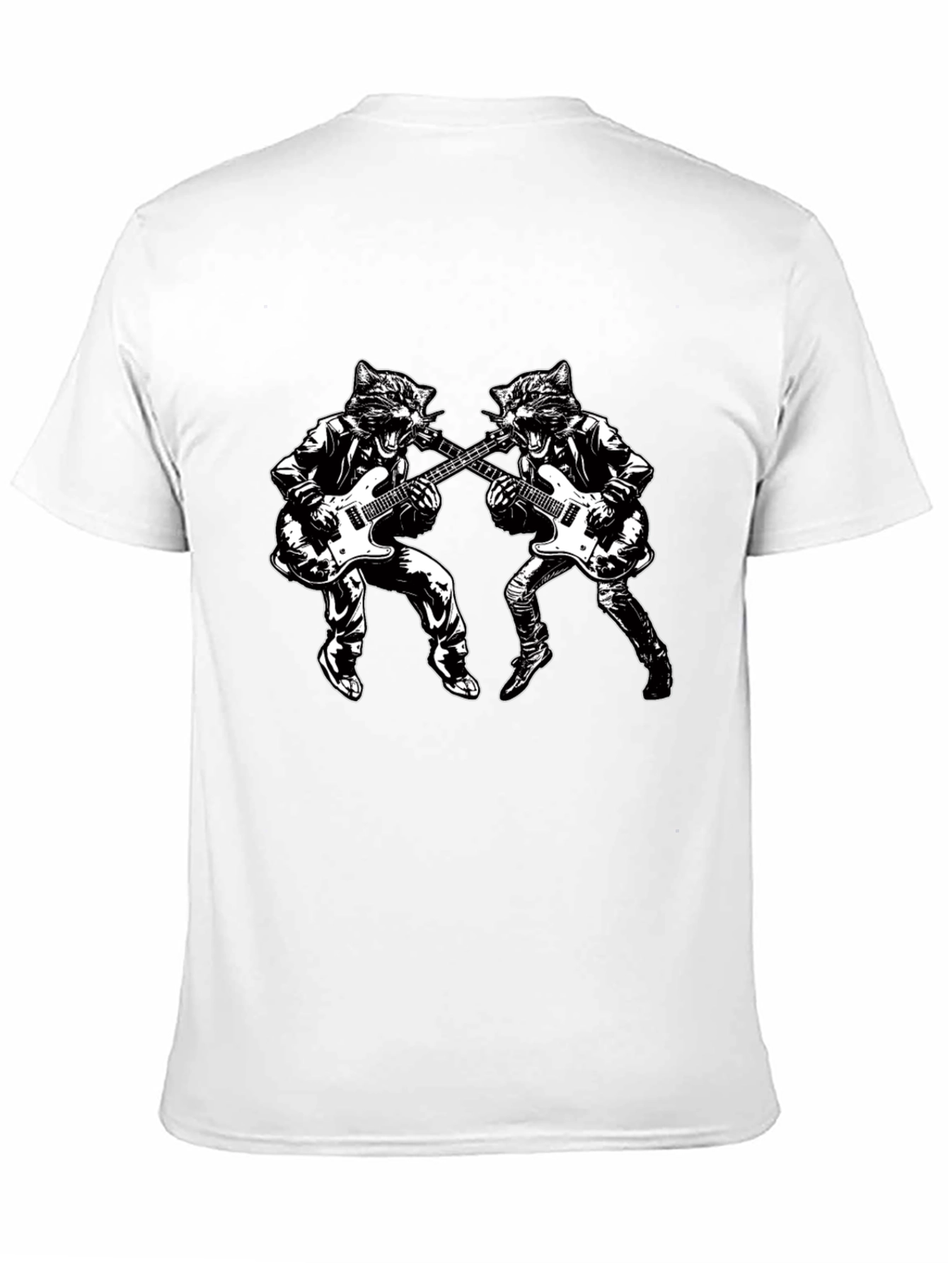 Black Rockin' Cat Band T-Shirt - Unisex Style view 11