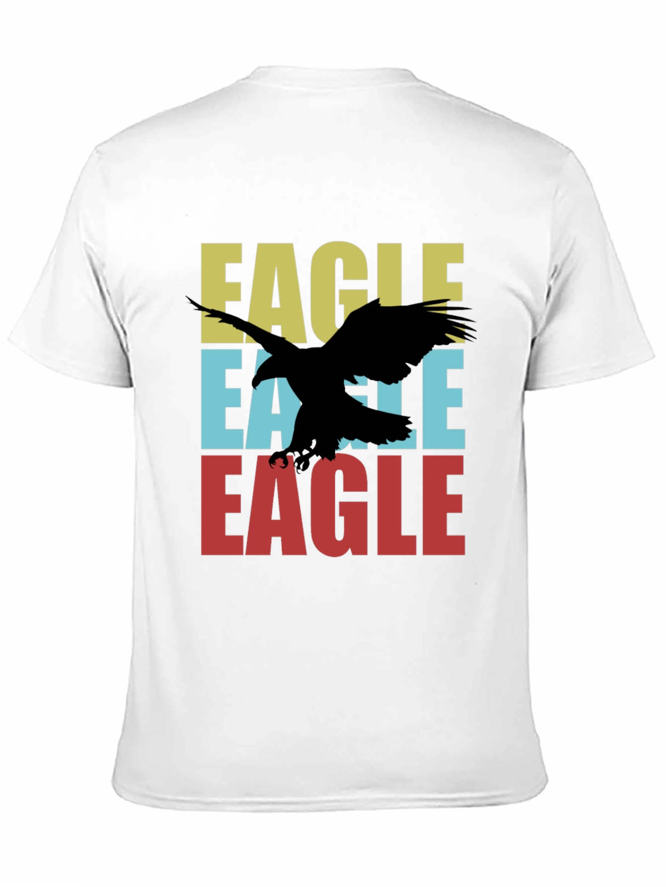 Black Retro Eagle Graphic Tee - Cool Bird Lover Design view 11