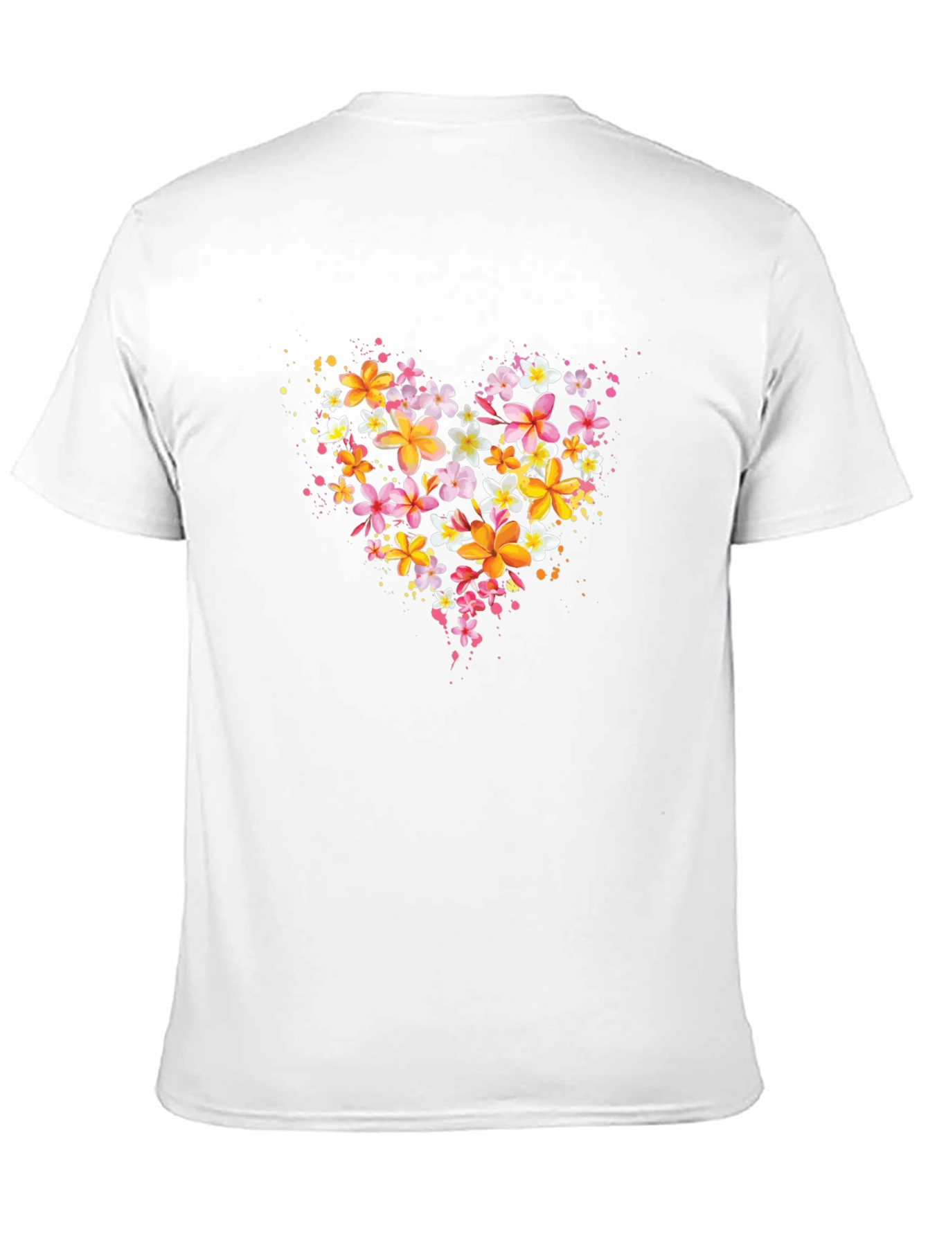 Black Floral Heart T-Shirt - Black Crew Neck view 11