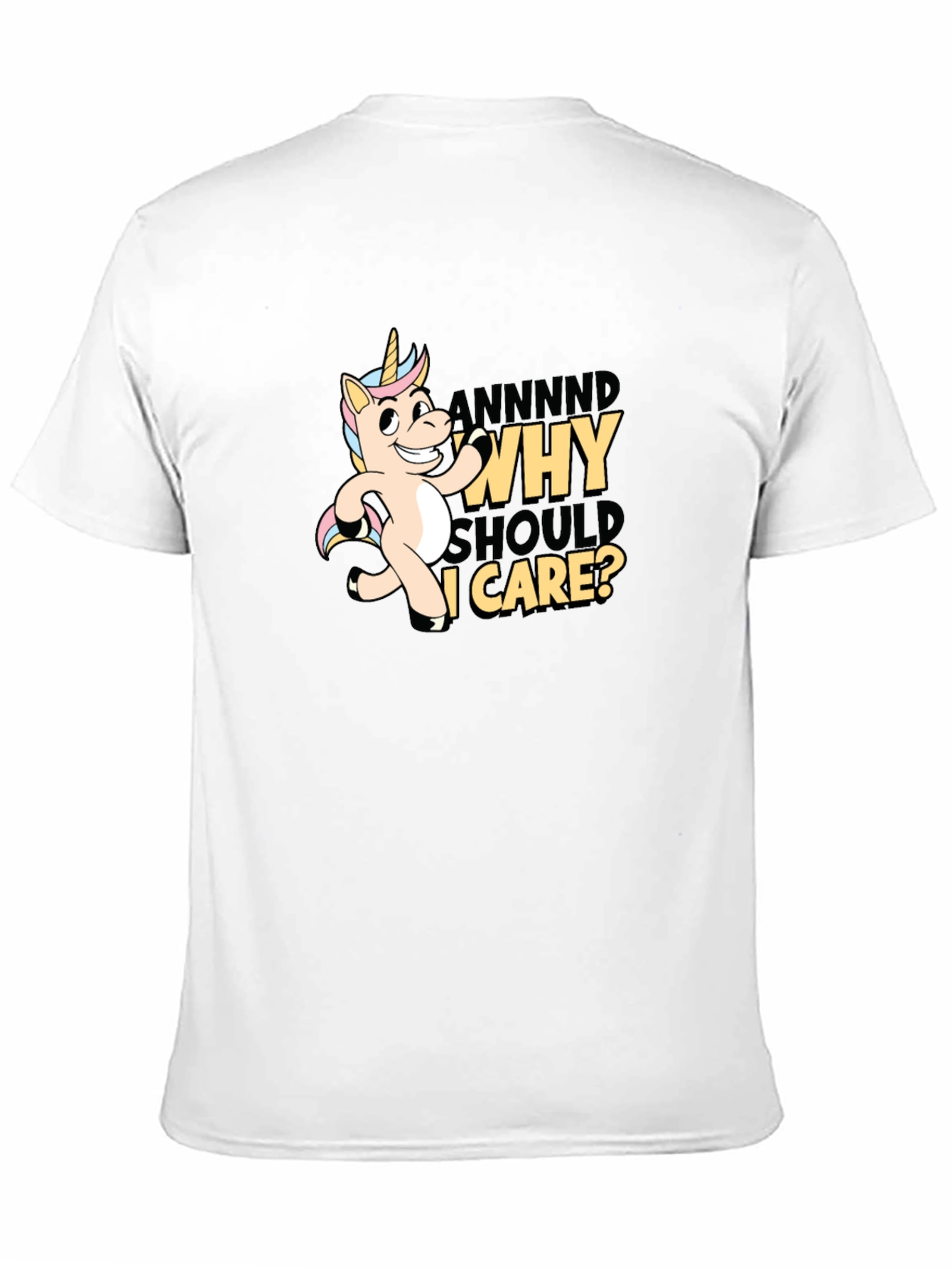 Black Funny Unicorn Why Should I Care T-Shirt view 11