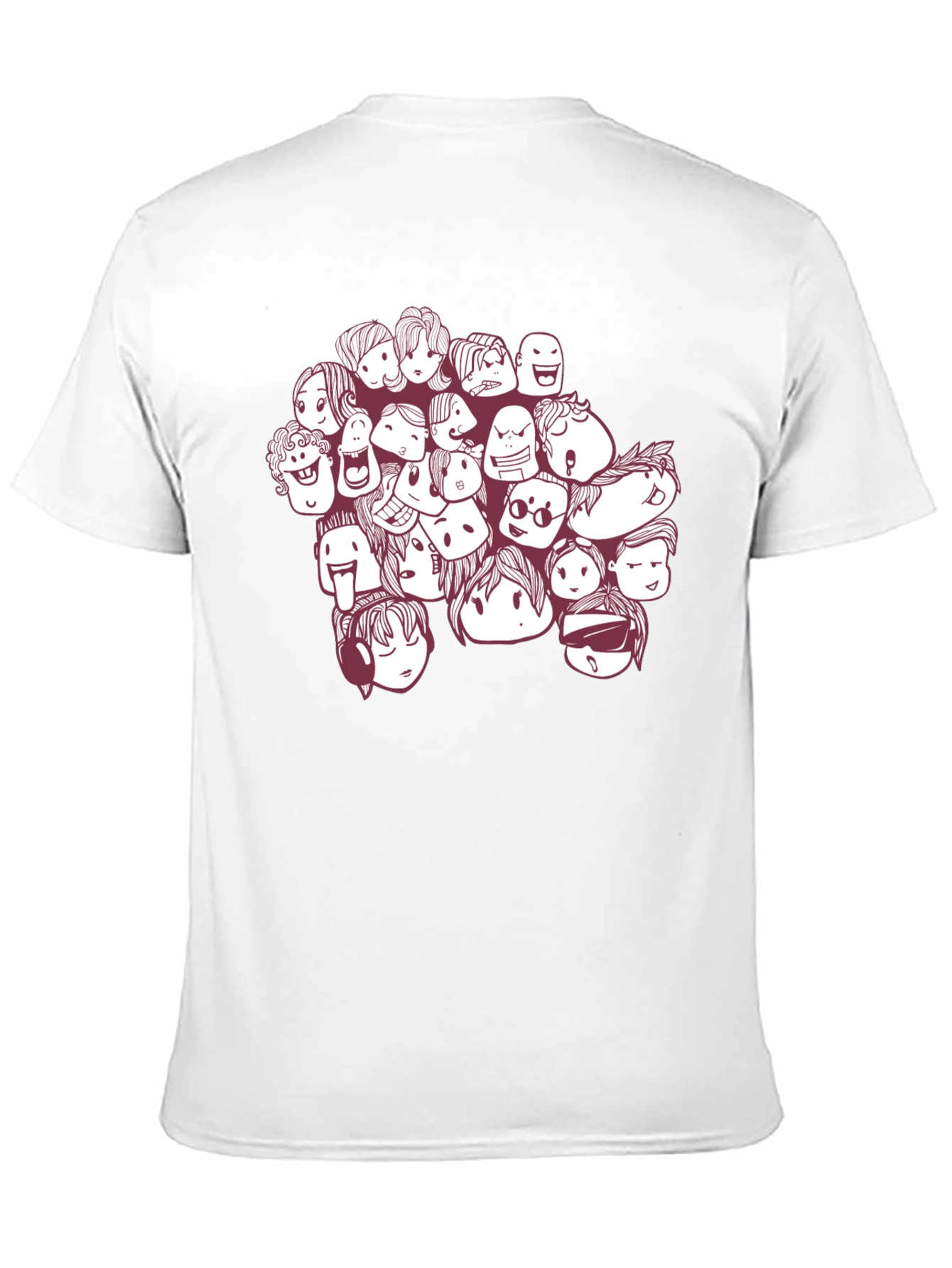 Black Cartoon Faces Graphic Print Black T-Shirt view 11