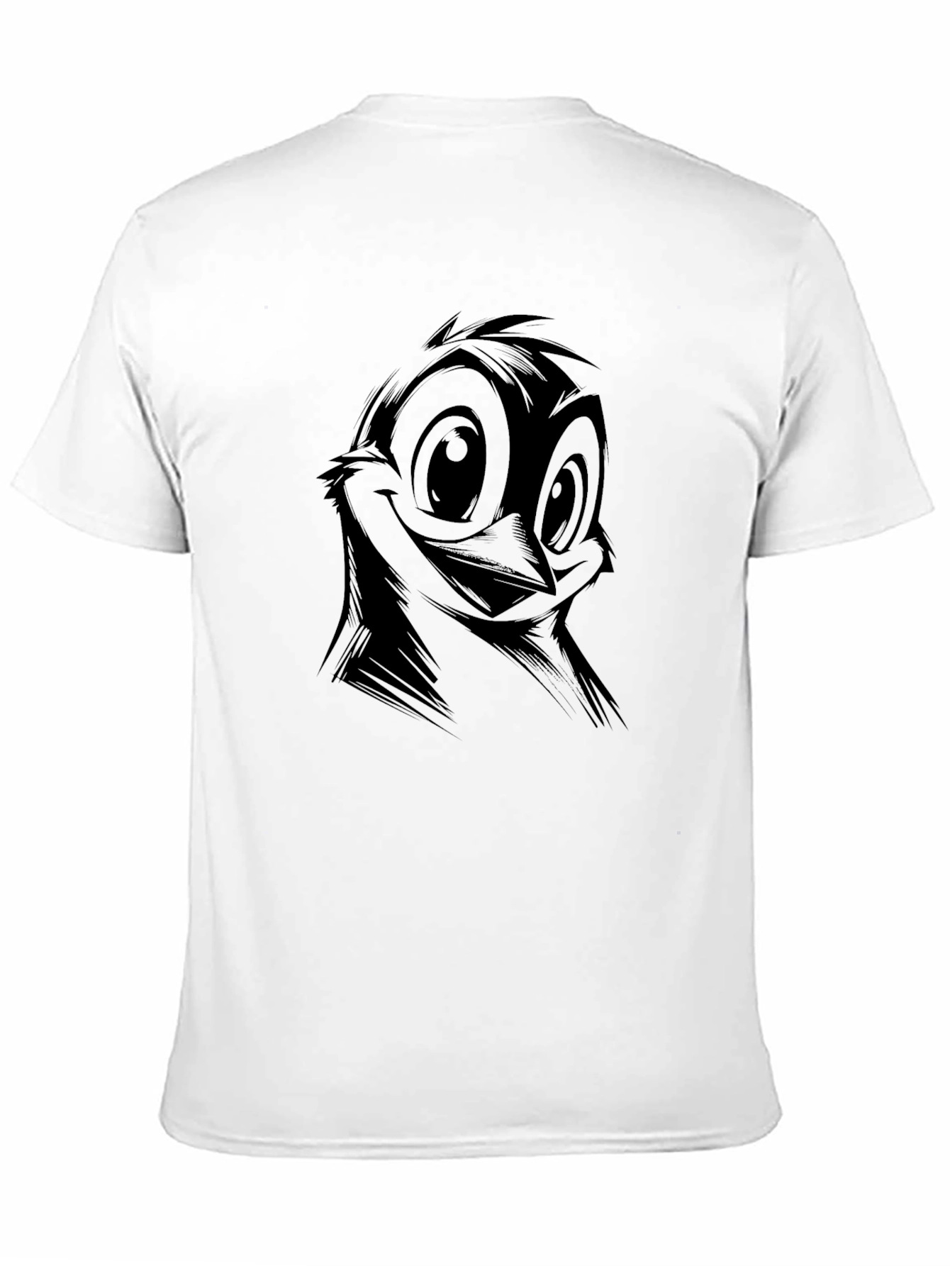 Black Cartoon Bird Graphic Black T-Shirt view 11