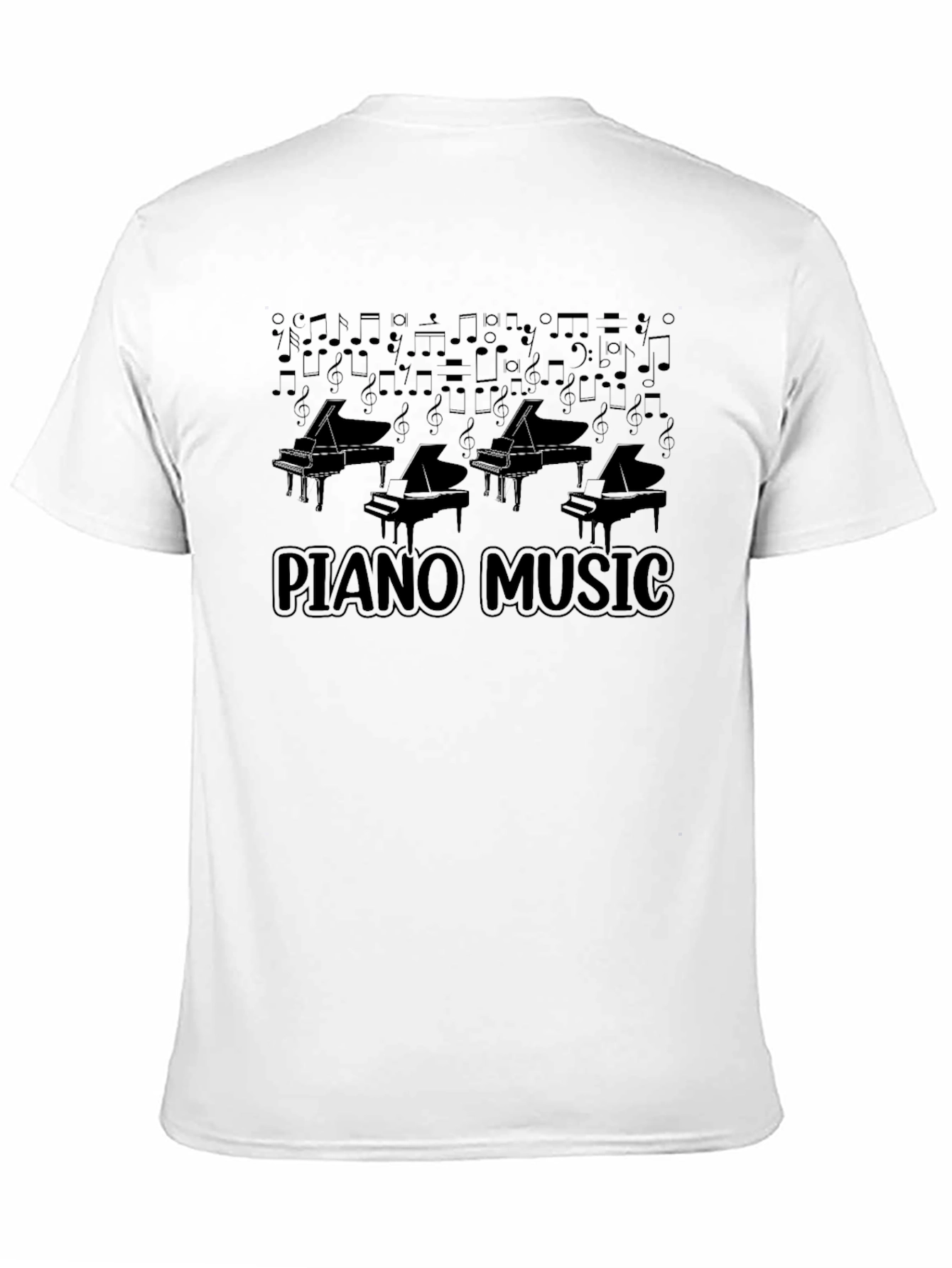 Black Piano Music Graphic Tee - Black view 11