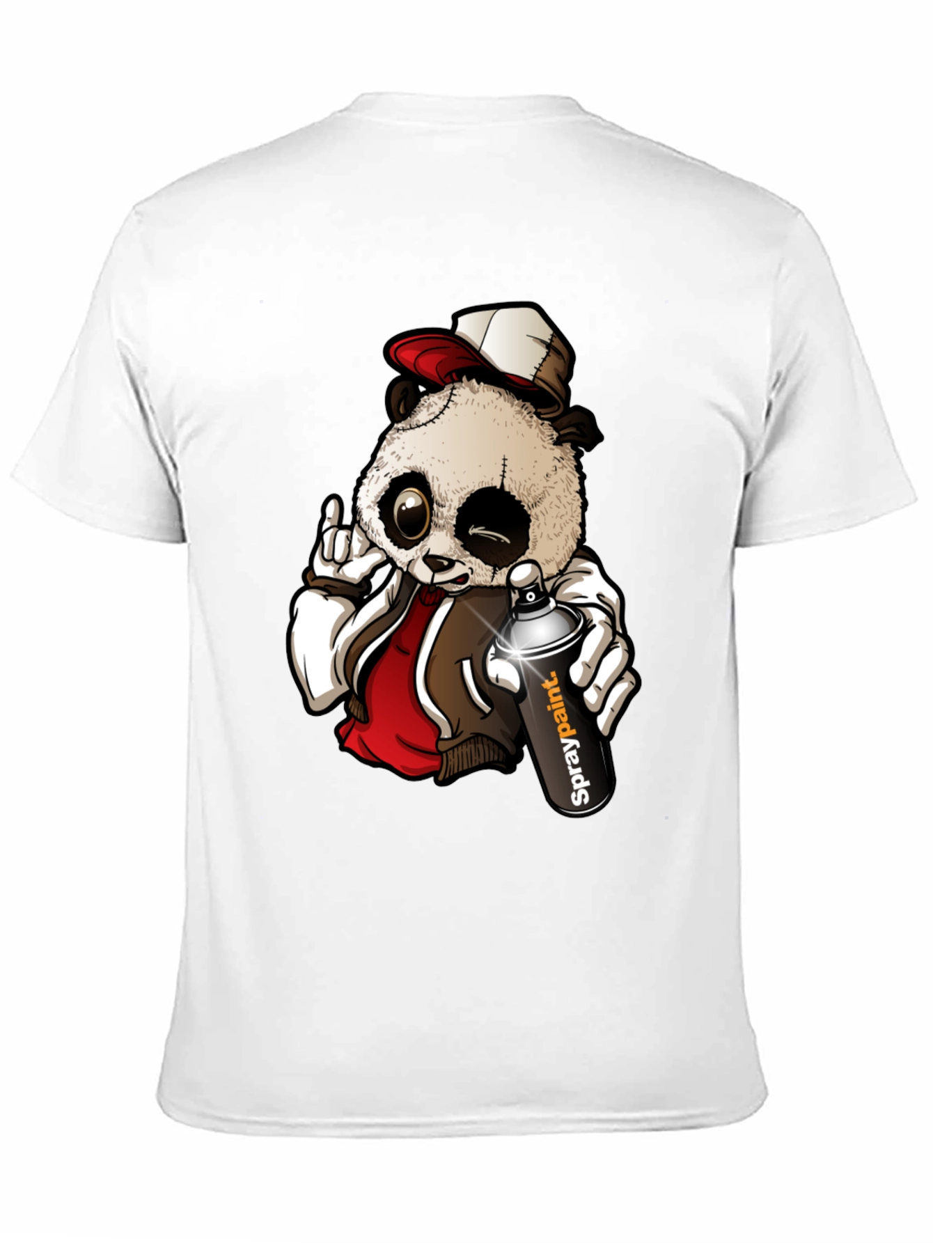 Black Cool Panda Graffiti Artist T-Shirt view 11