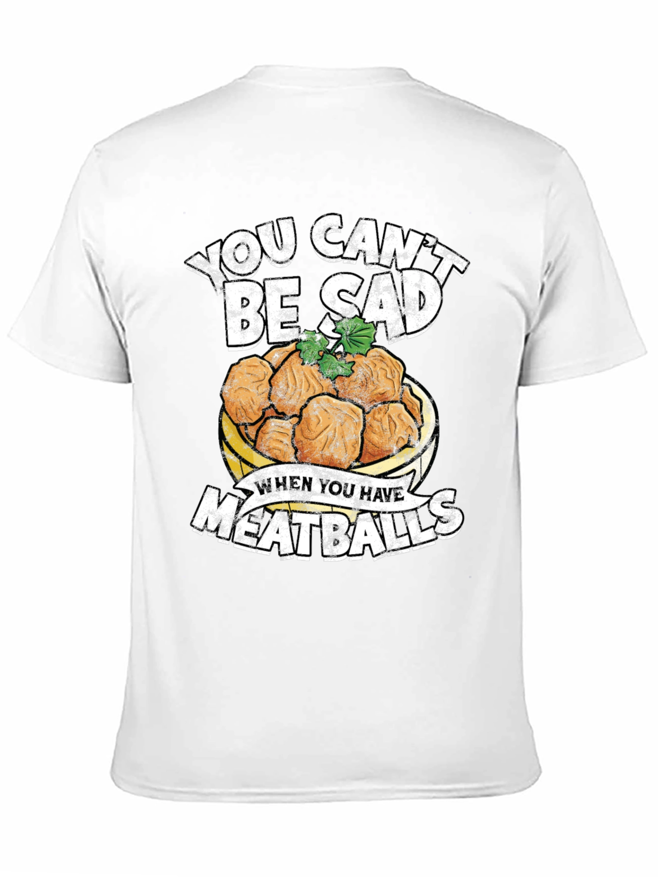 Black You Can't Be Sad Meatballs Graphic Tee view 11