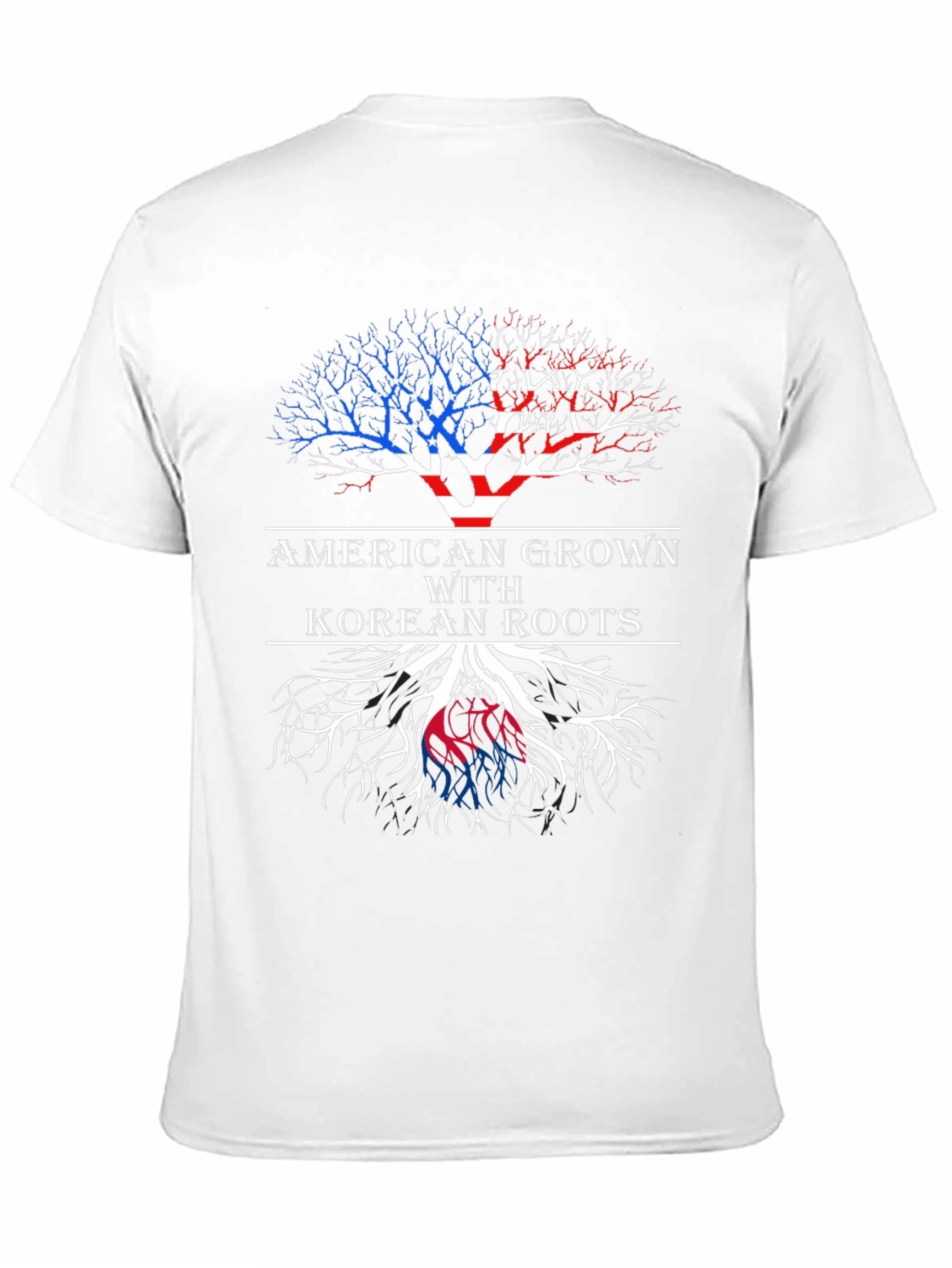 Black American Grown Korean Roots T-Shirt view 11