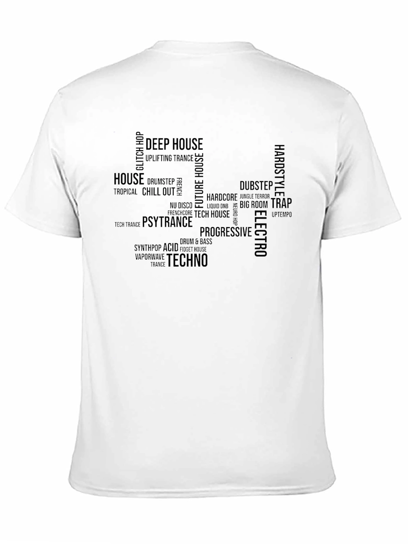 Black Music Genre Word Art Graphic T-Shirt view 11