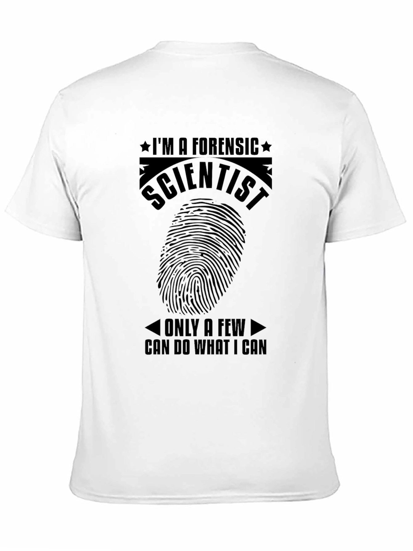 Black Forensic Scientist T-Shirt - Fingerprint Design view 11