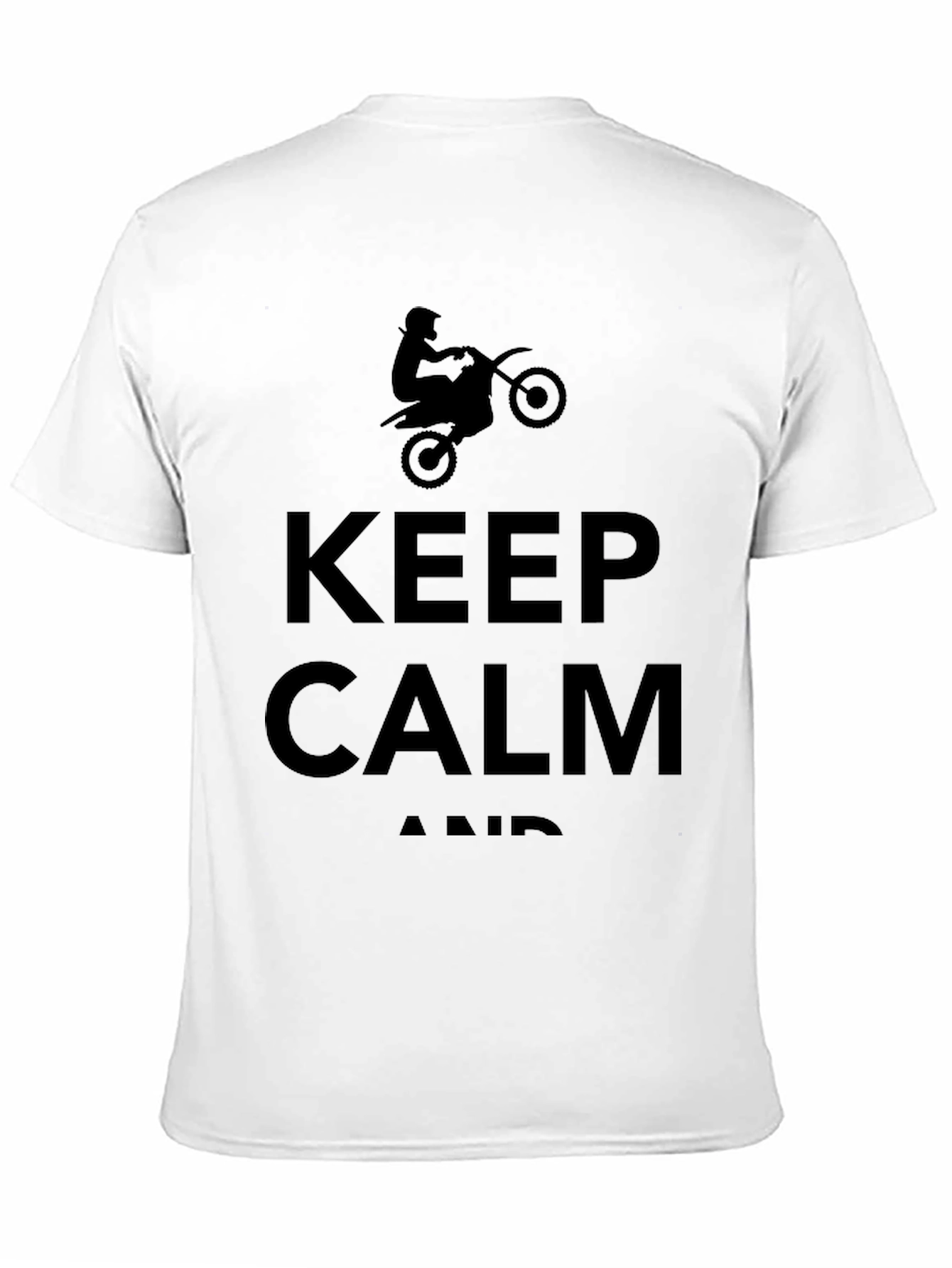 Black Keep Calm Dirt Bike Graphic T-Shirt view 11