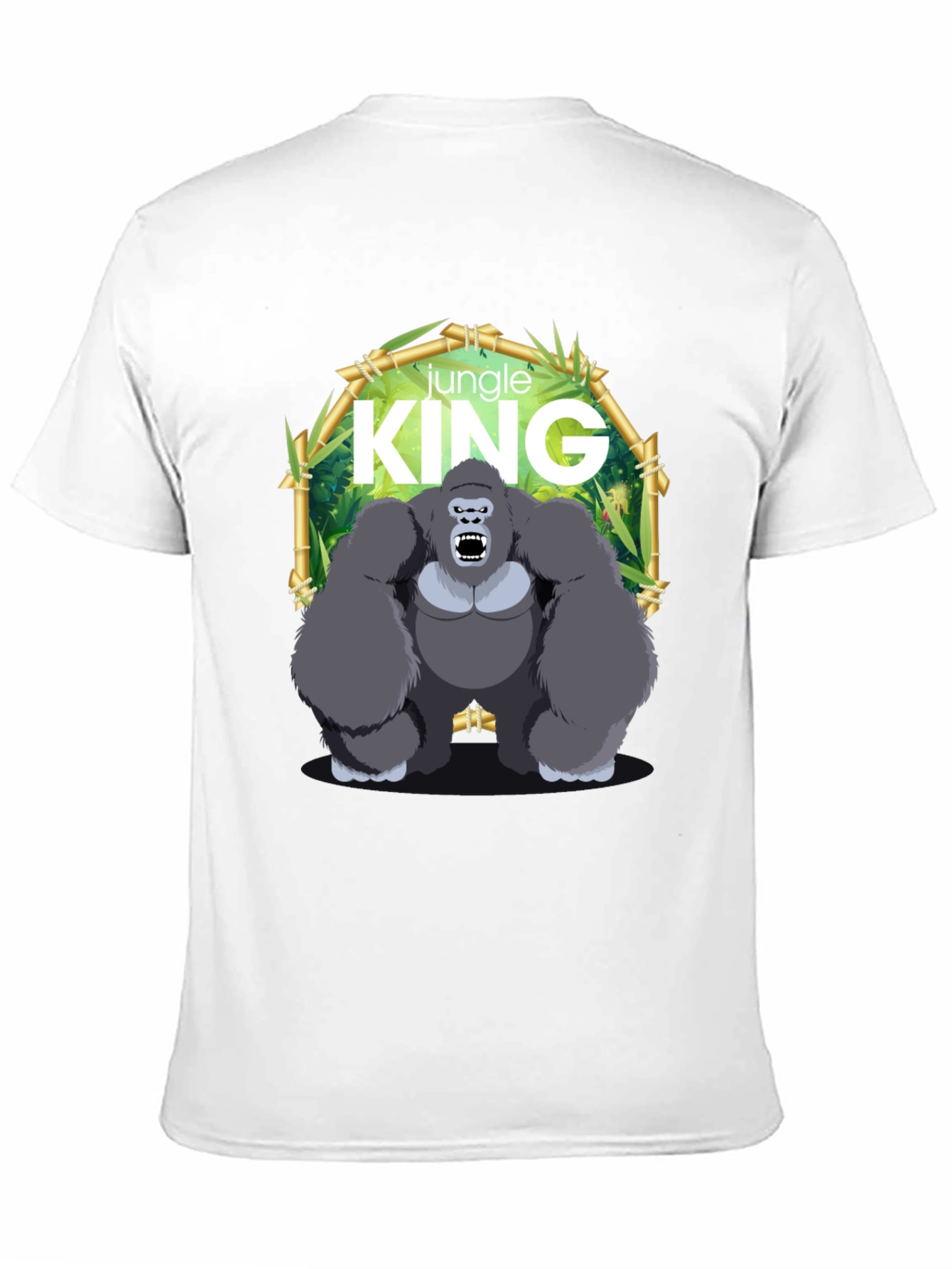Black Jungle King Gorilla Graphic Black T-Shirt view 11