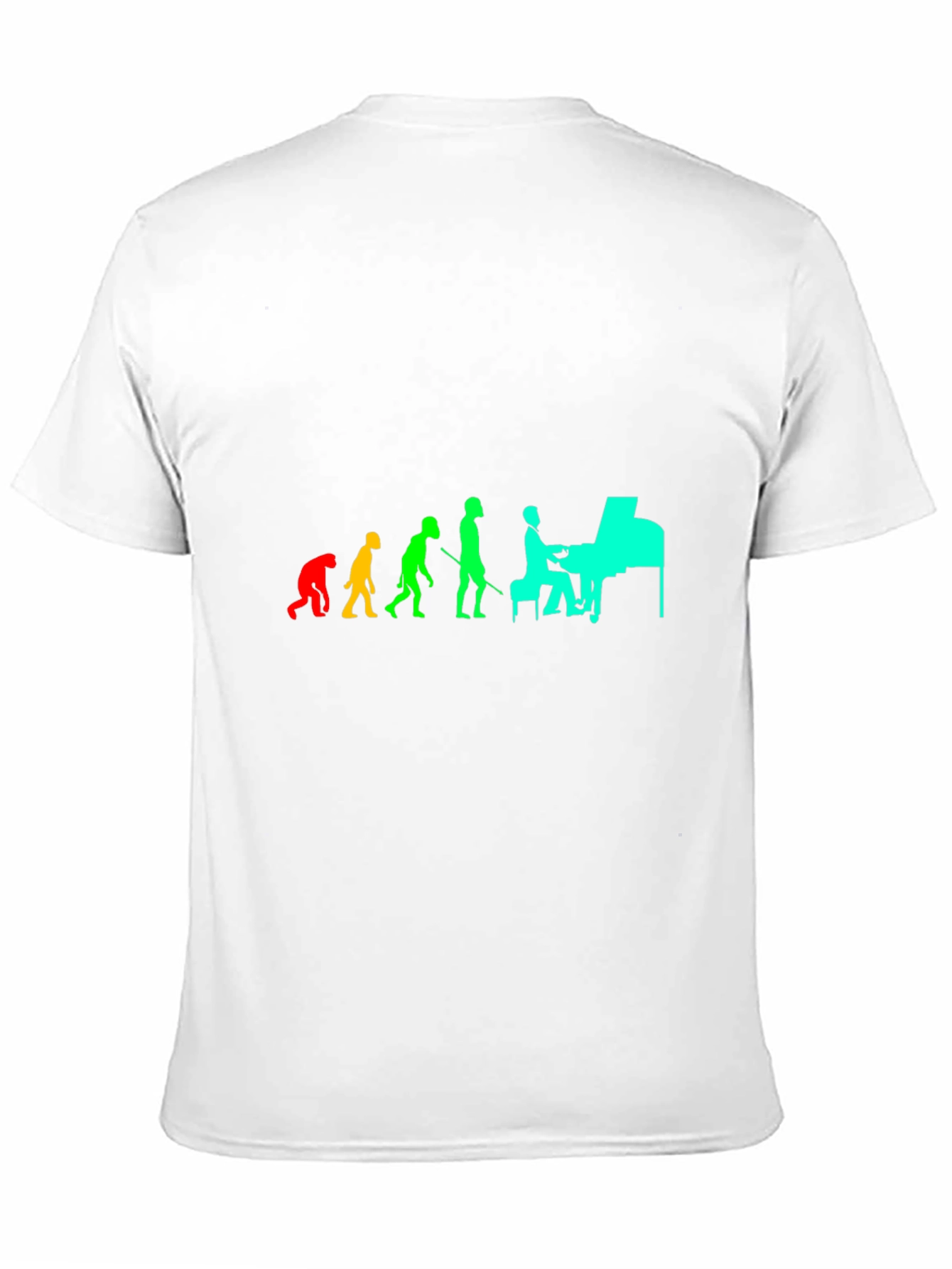 Black Evolution of Piano Player Tee view 11