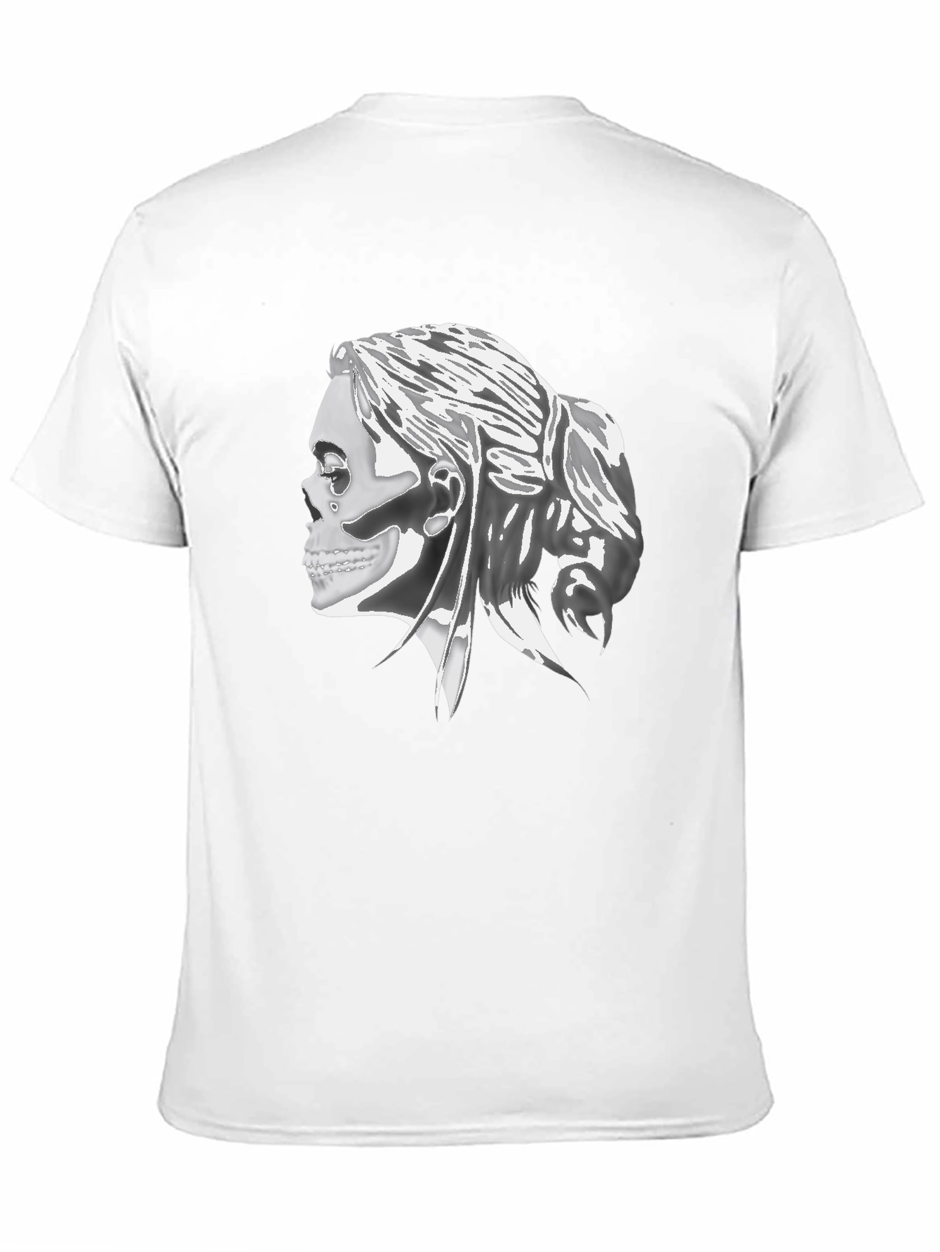 Black Gothic Skull Woman Graphic Print T-Shirt view 11