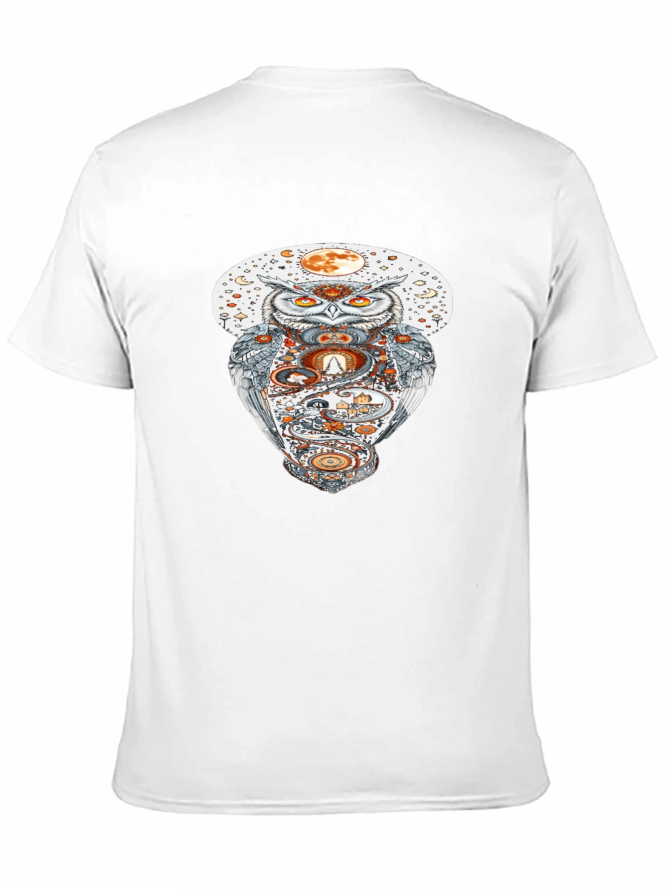 Black Owl Moon Graphic Tee - Halloween Inspired T-Shirt view 11