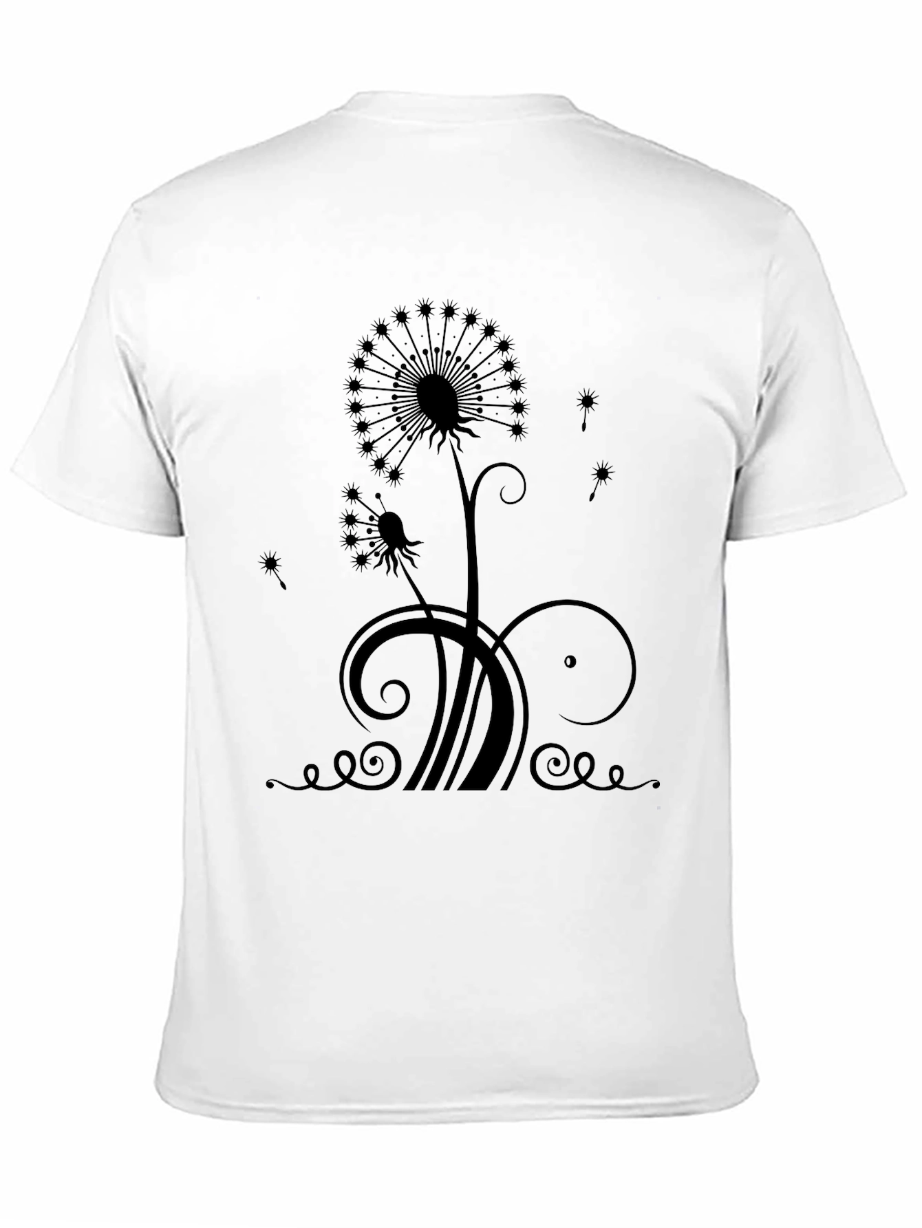 Black Dandelion Graphic Print Black T-Shirt view 11